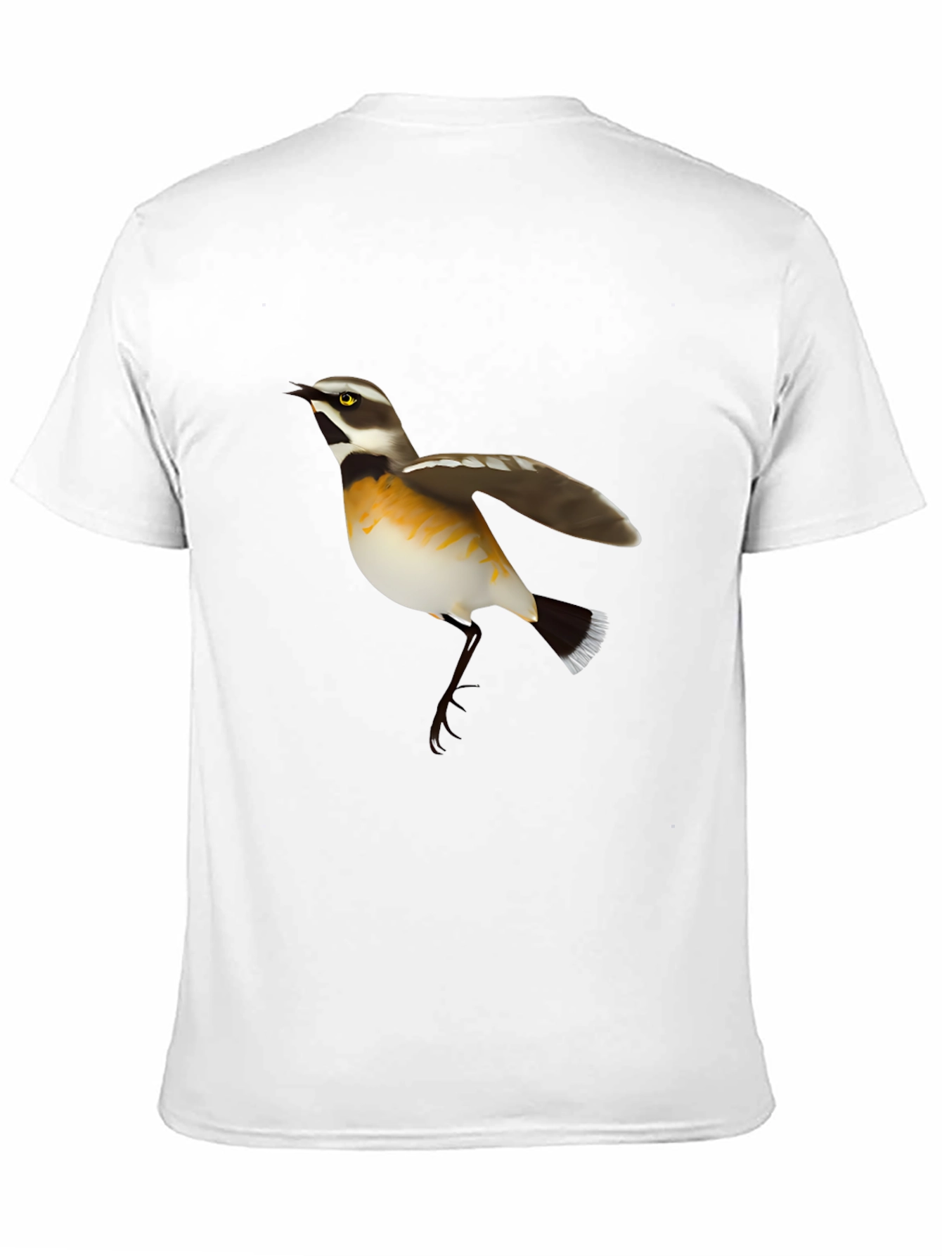 Bird Graphic Tee - Black Cotton Casual T-Shirt