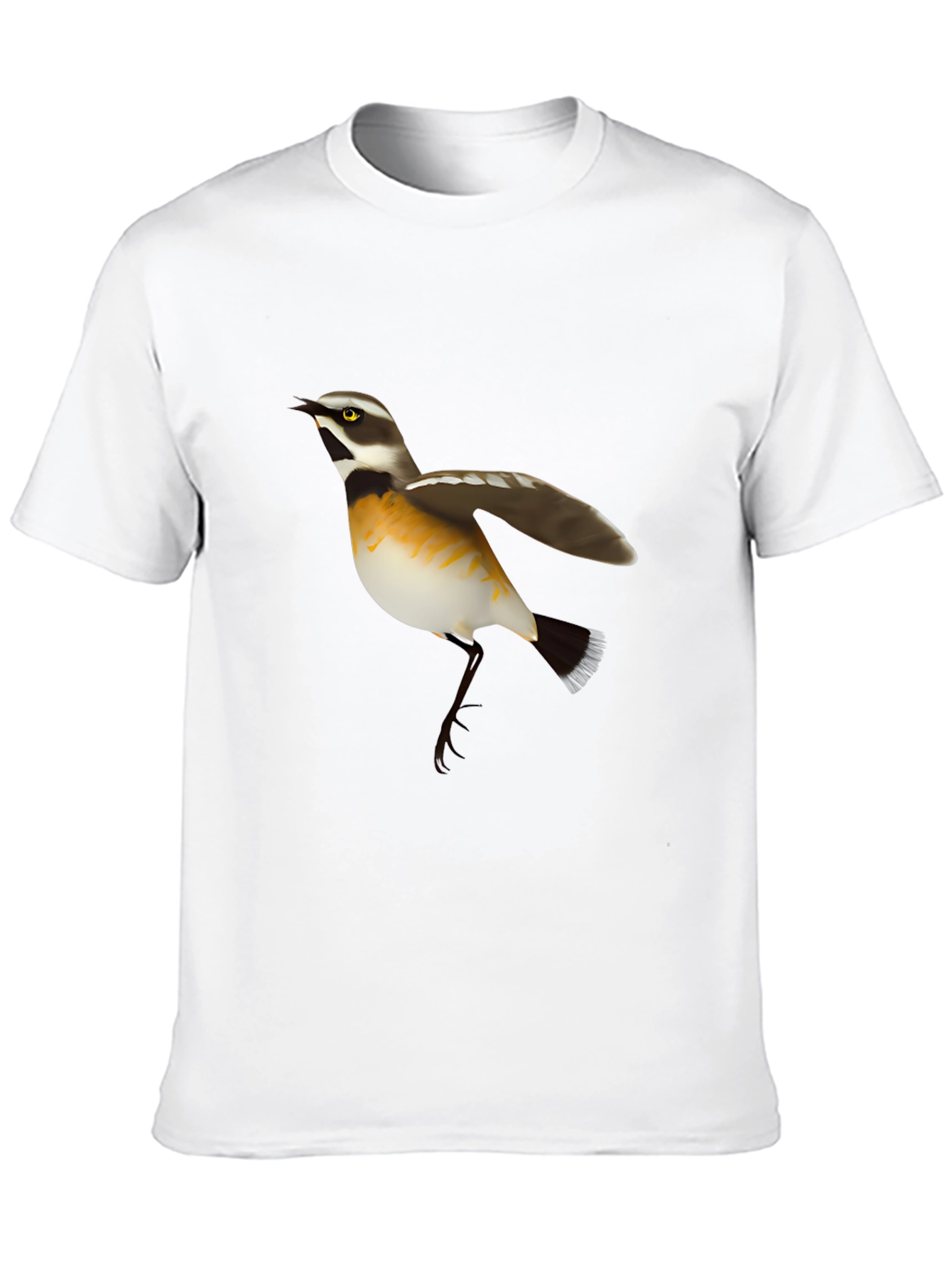 Bird Graphic Tee - Black Cotton Casual T-Shirt