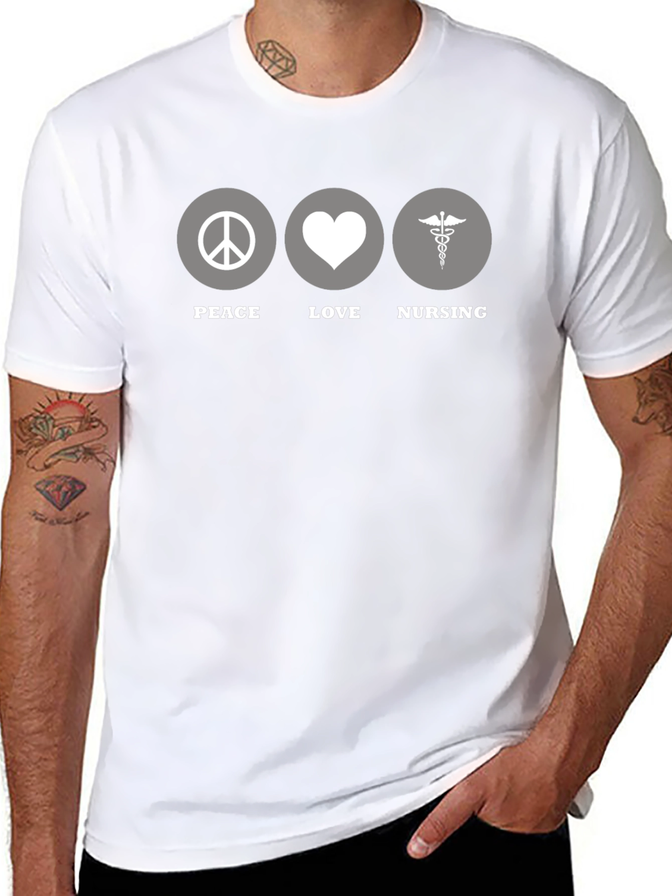 Peace Love Nursing T-Shirt - Unisex Healthcare Apparel