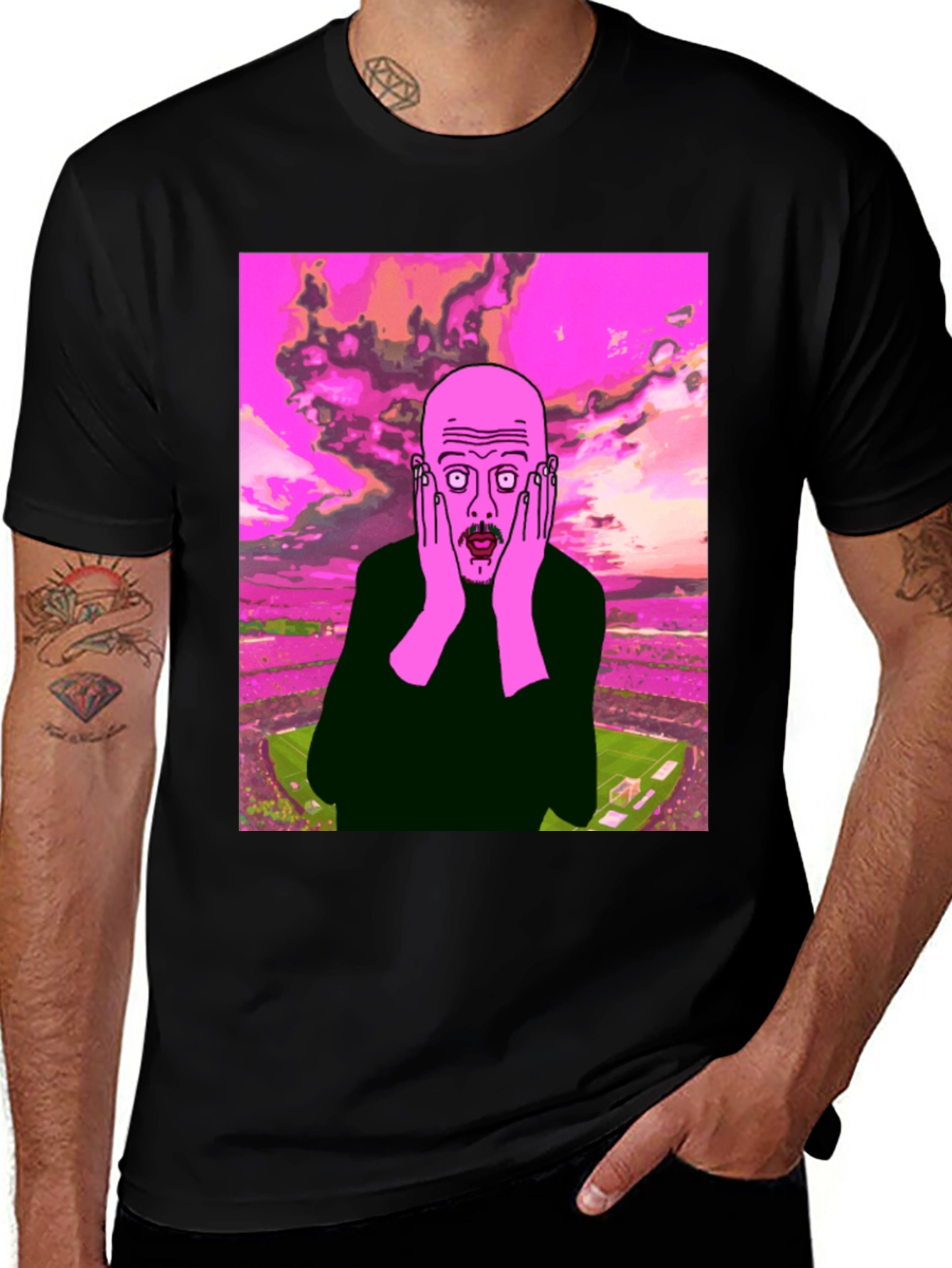 Surprised Guy Graphic Tee - Black