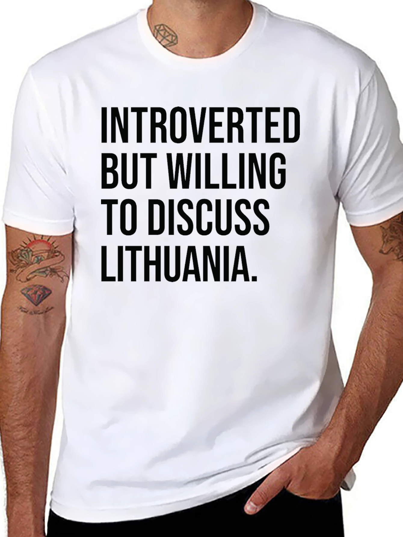 Introverted Lithuania Tee -  Funny Statement T-Shirt