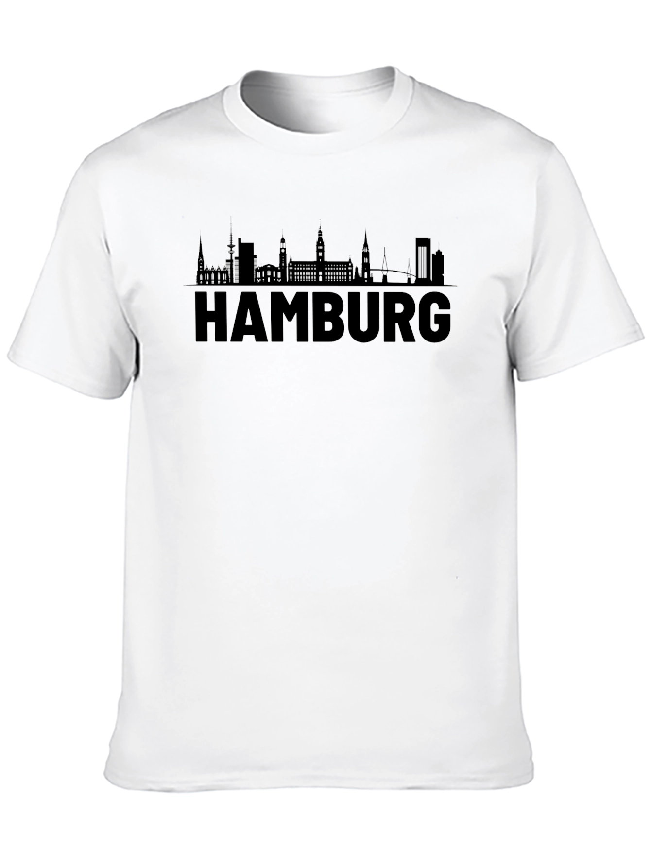 Hamburg Skyline Black T-Shirt