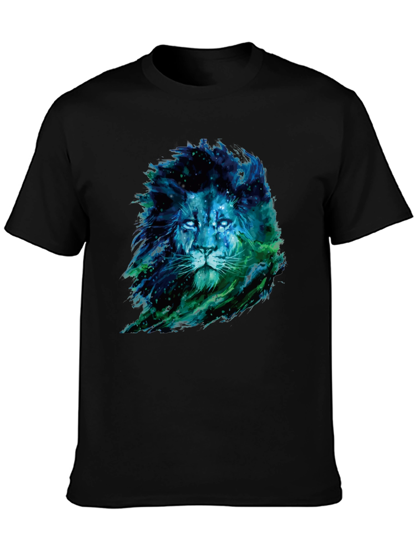 Lion Nebula Graphic Print Black T-Shirt