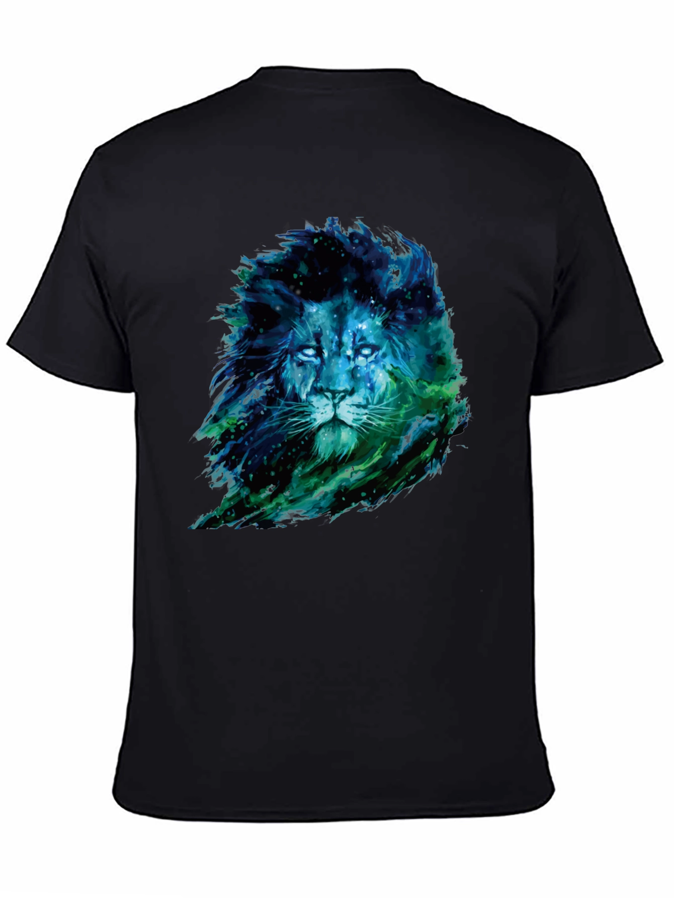 Lion Nebula Graphic Print Black T-Shirt