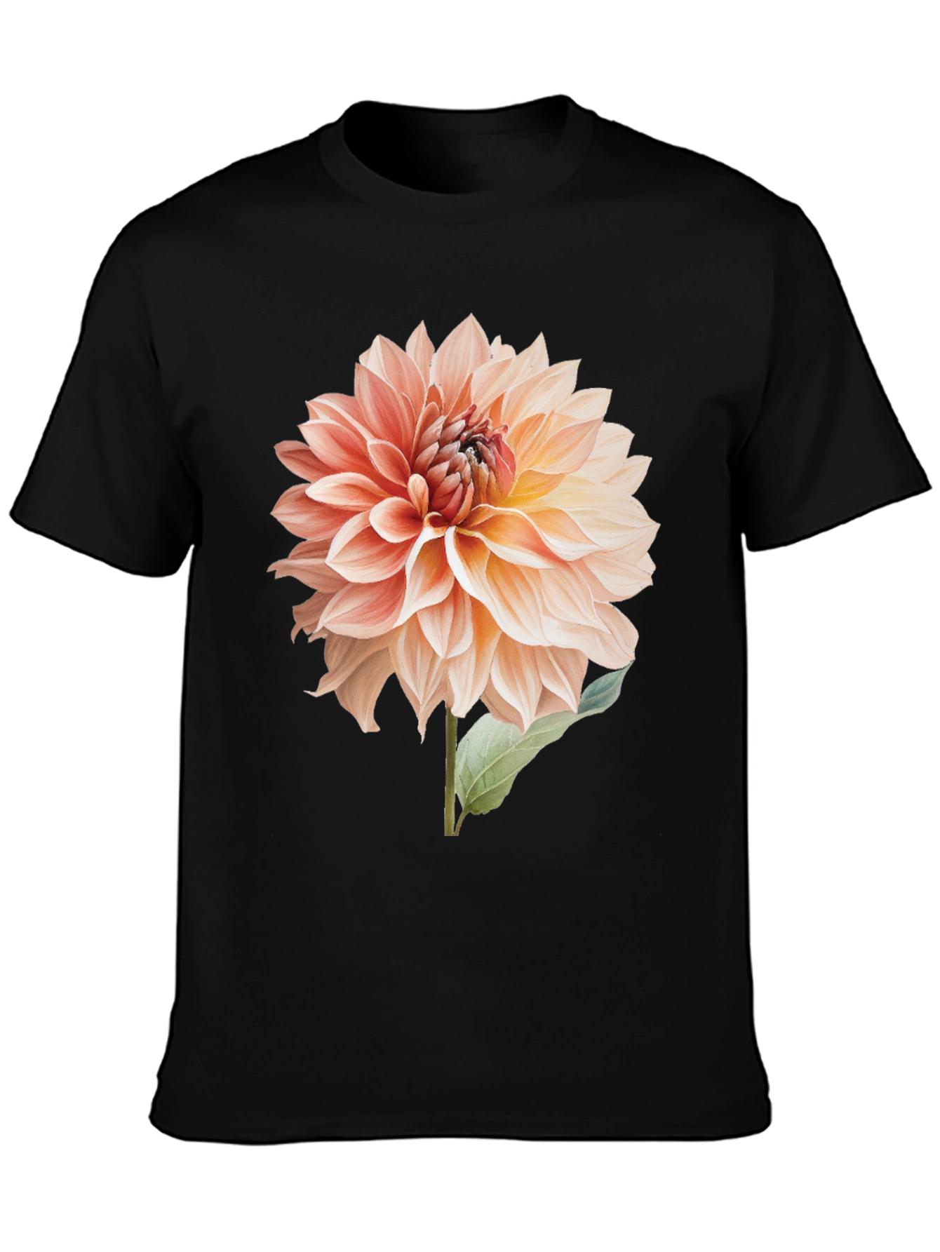 Floral Dahlia Graphic T-Shirt - Black