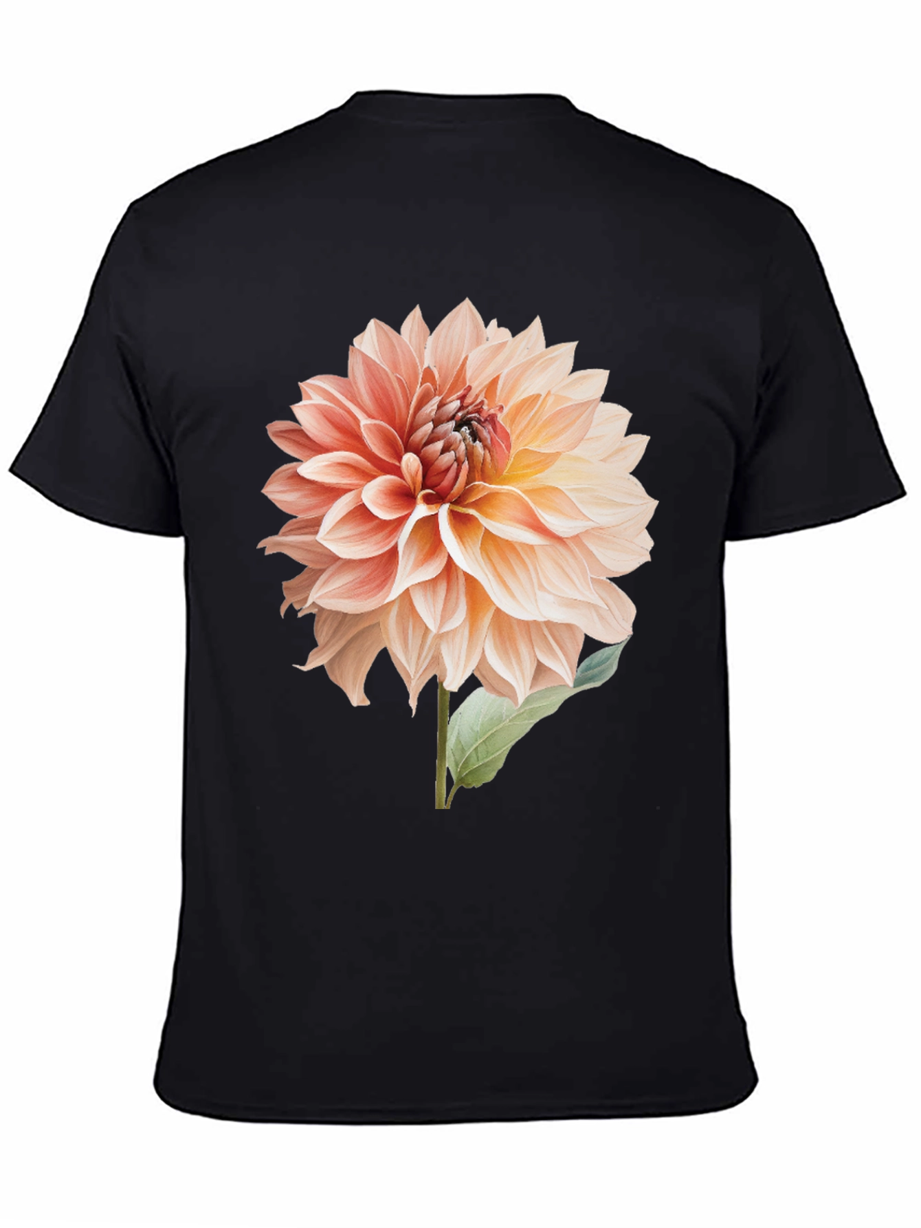 Floral Dahlia Graphic T-Shirt - Black
