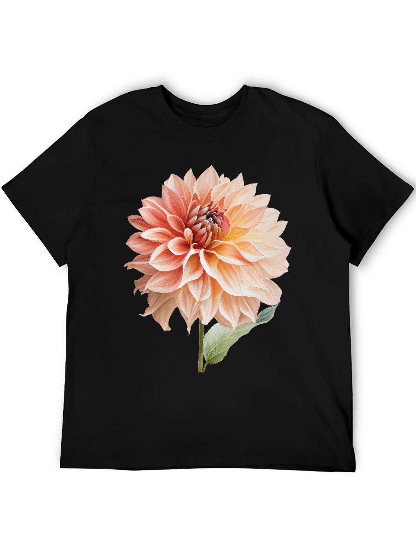 Floral Dahlia Graphic T-Shirt - Black