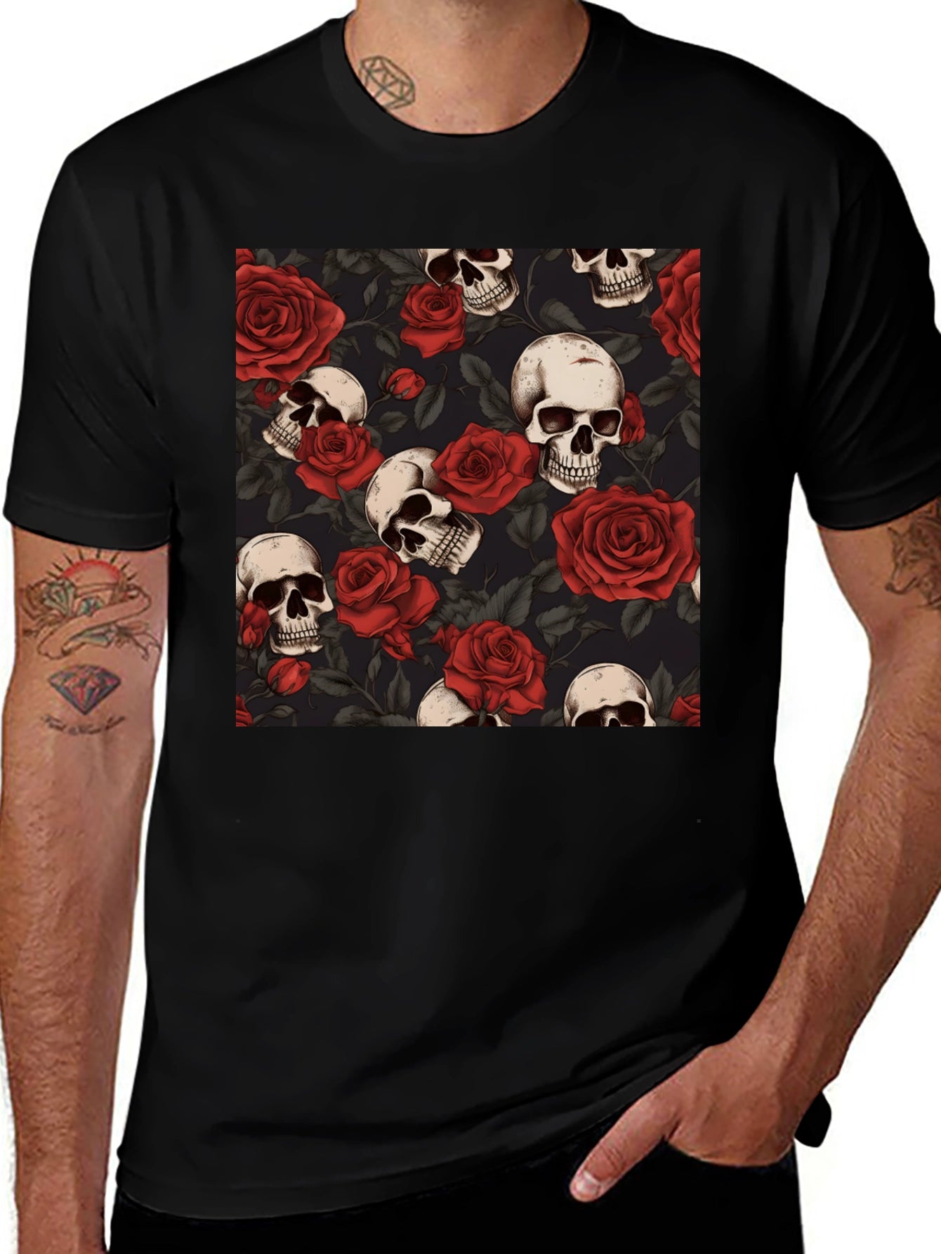Skulls and Roses Graphic Tee