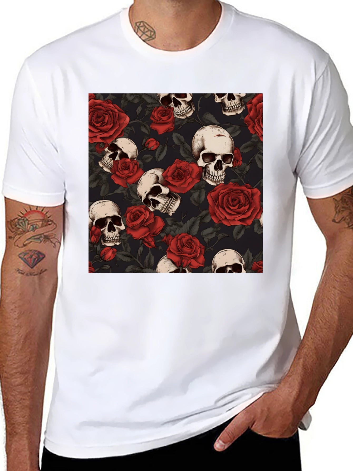 Skulls and Roses Graphic Tee
