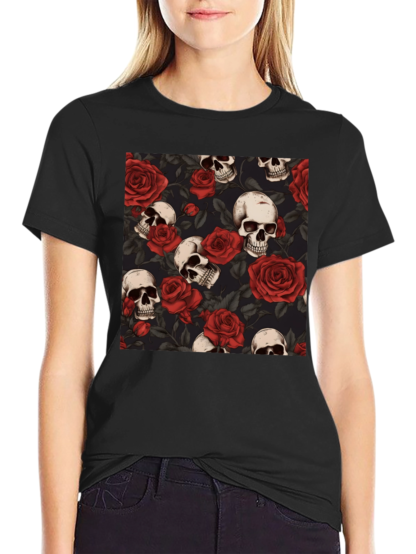 Skulls and Roses Graphic Tee