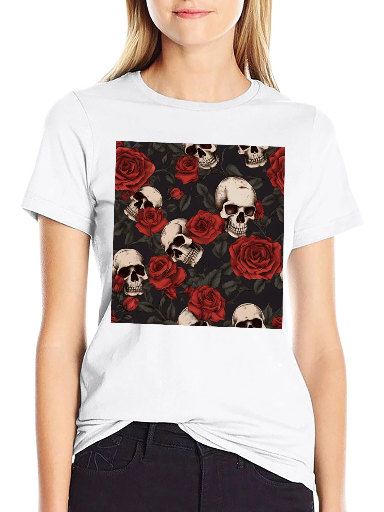 Skulls and Roses Graphic Tee
