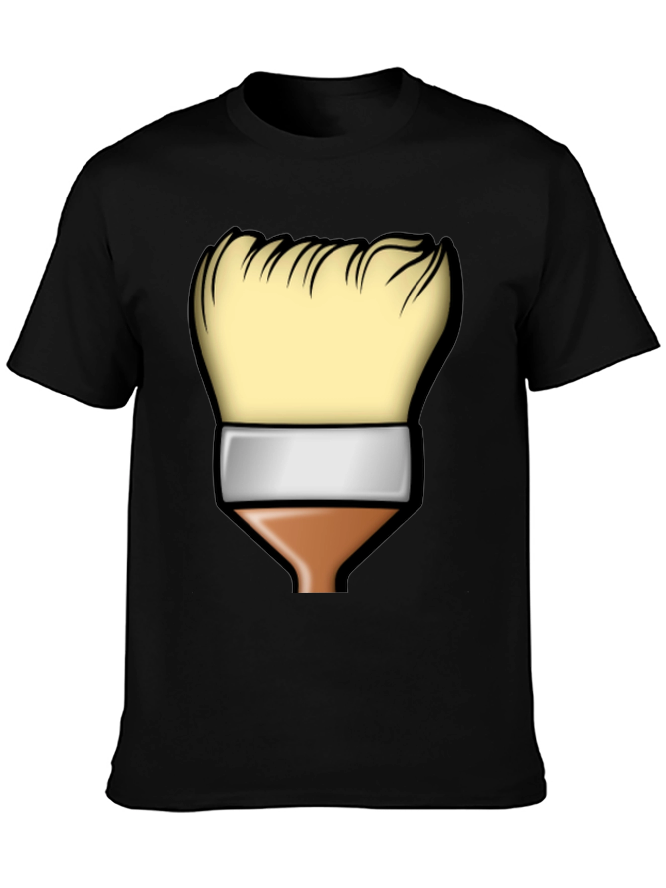 Paint Brush Graphic Tee - Artistic Black T-Shirt