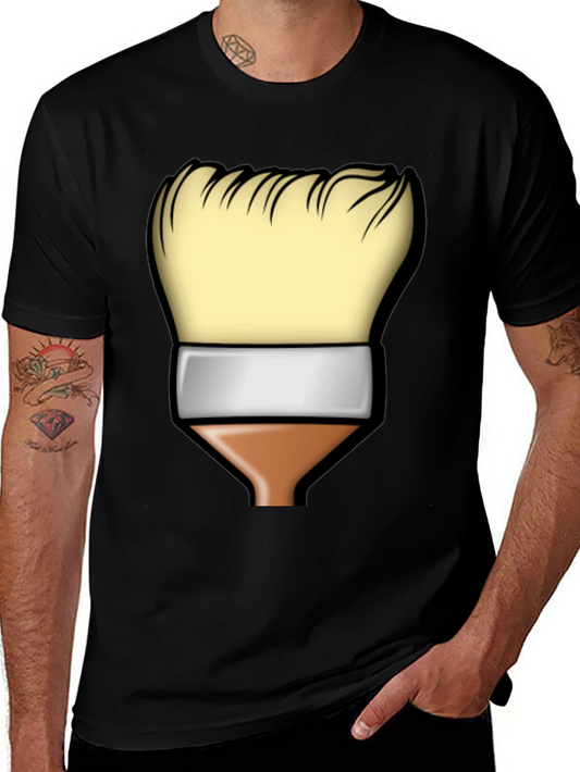 Paint Brush Graphic Tee - Artistic Black T-Shirt