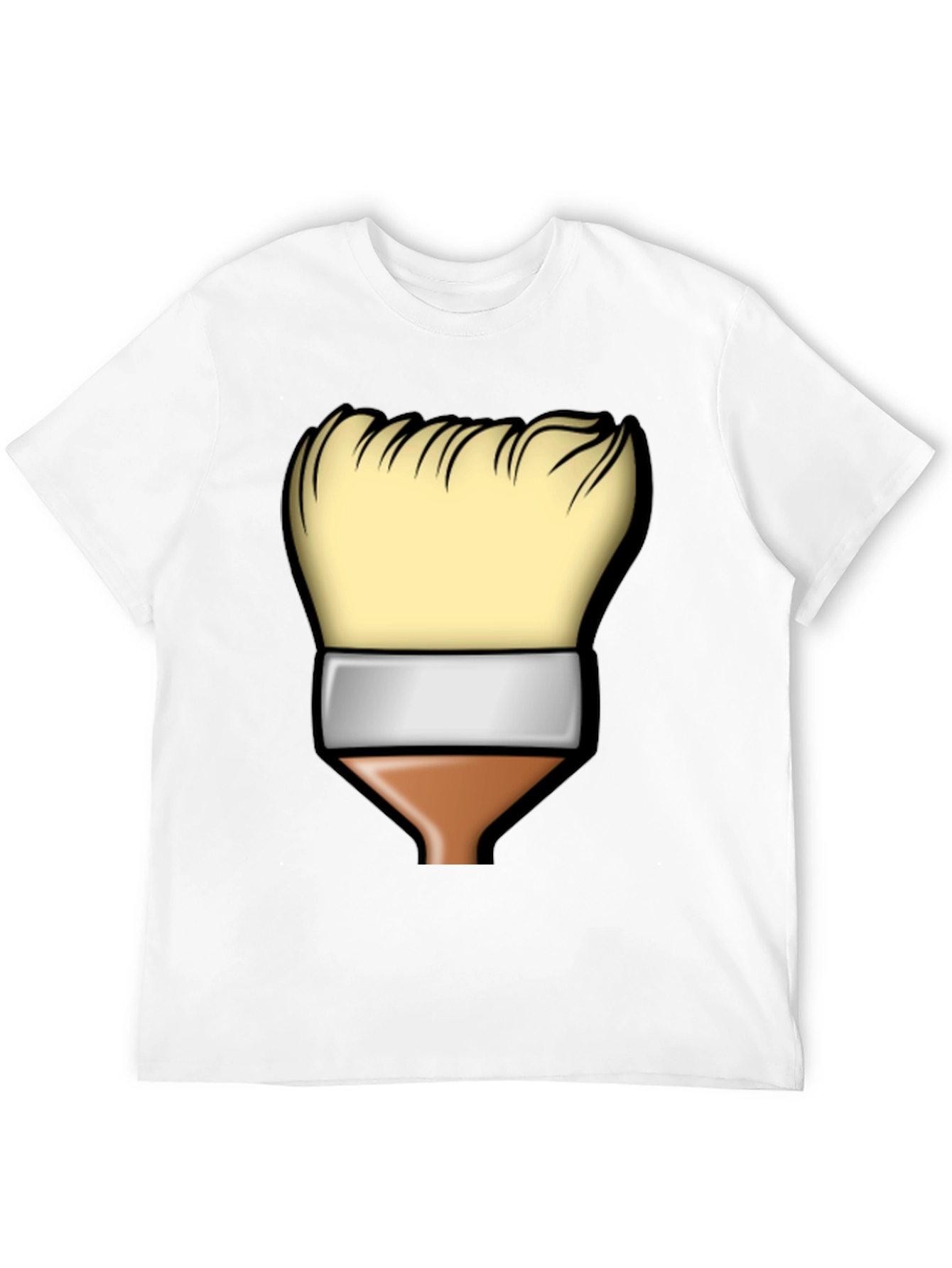 Paint Brush Graphic Tee - Artistic Black T-Shirt