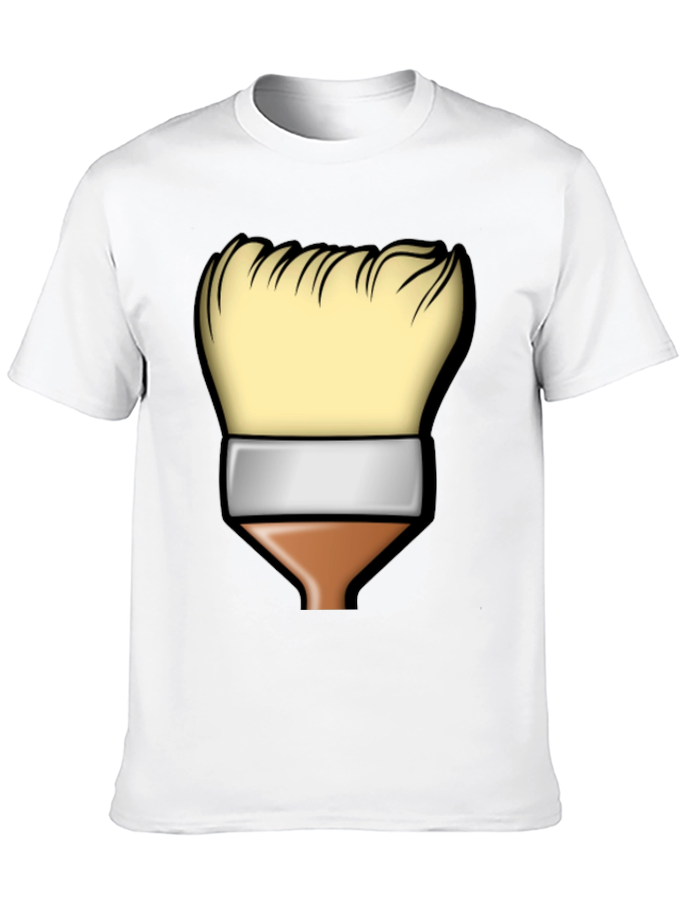 Paint Brush Graphic Tee - Artistic Black T-Shirt