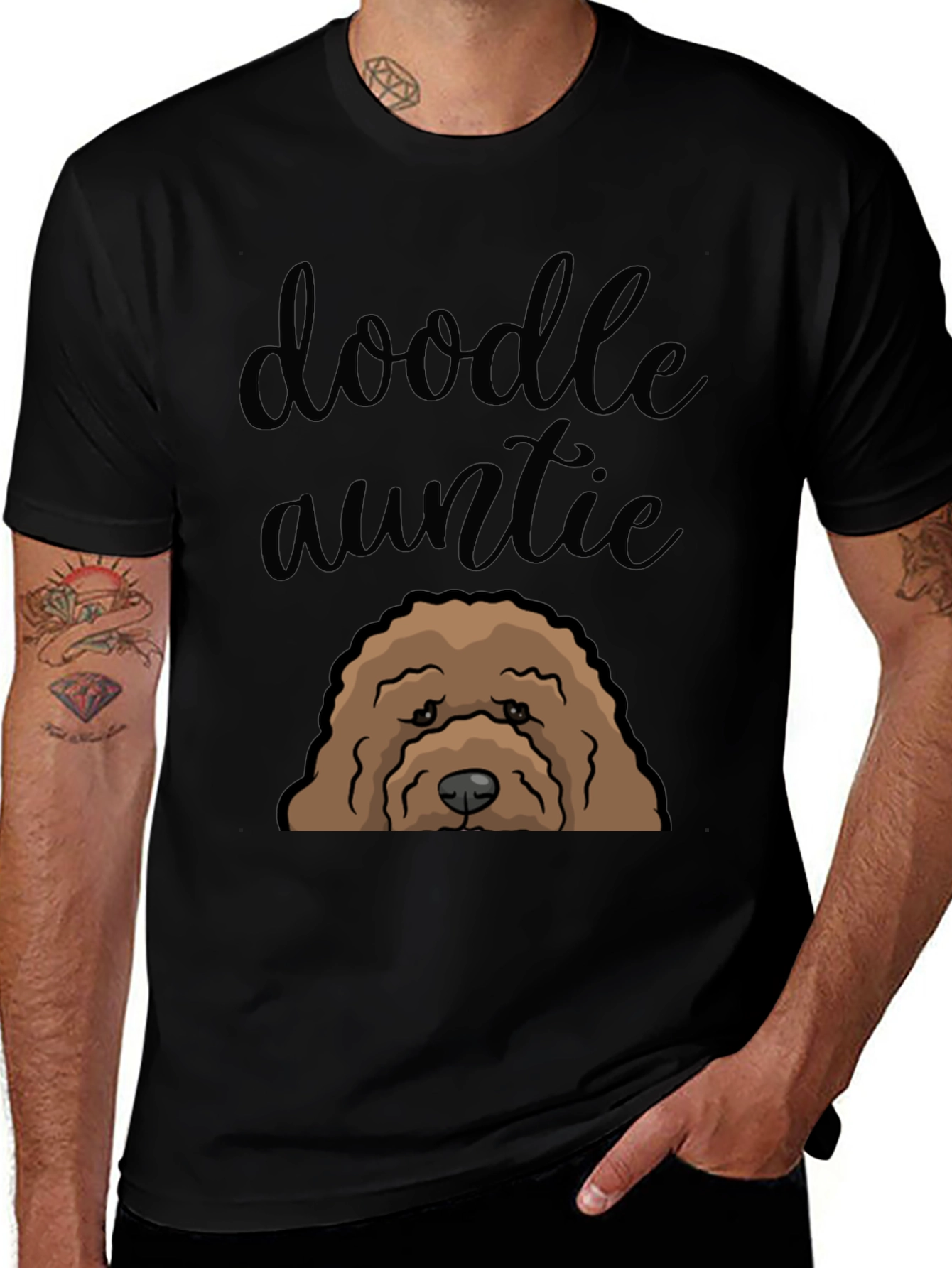 Doodle Auntie Dog Graphic T-Shirt
