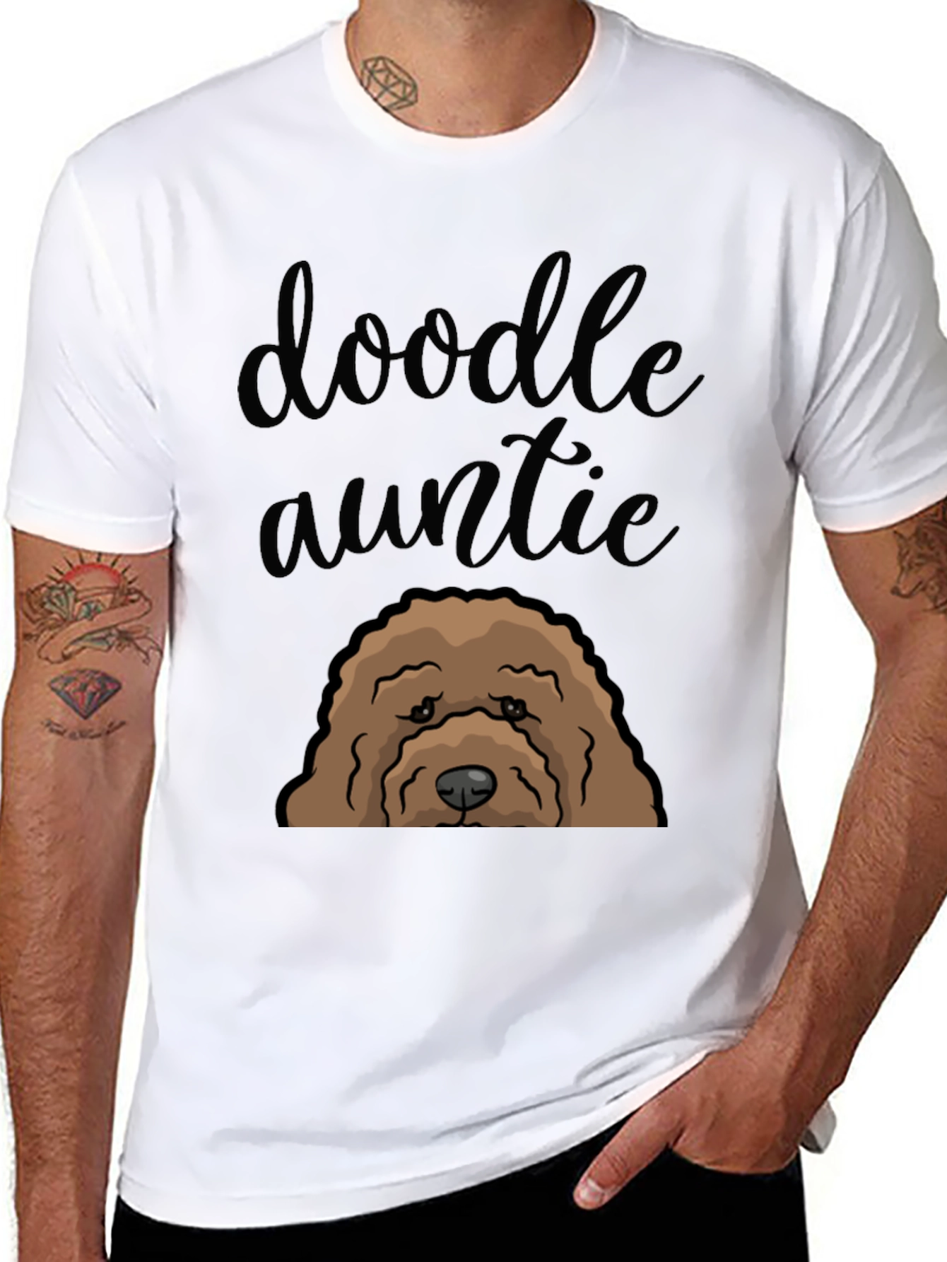 Doodle Auntie Dog Graphic T-Shirt