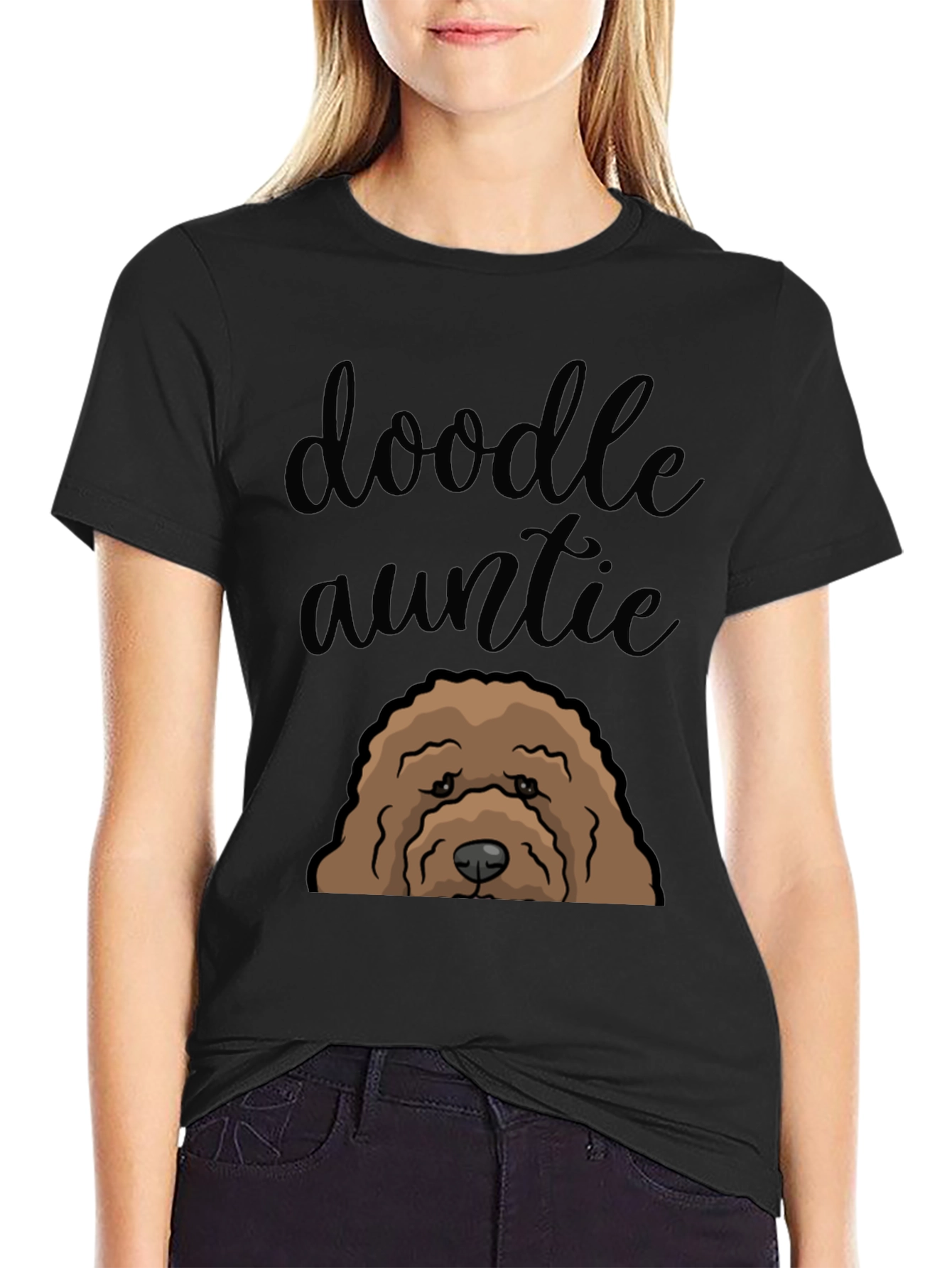 Doodle Auntie Dog Graphic T-Shirt