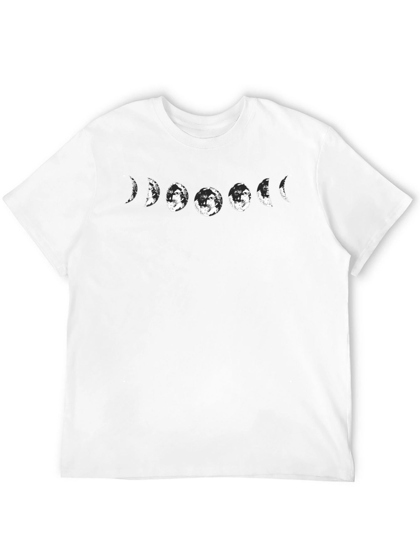 Lunar Phases Graphic Tee - Black Cotton