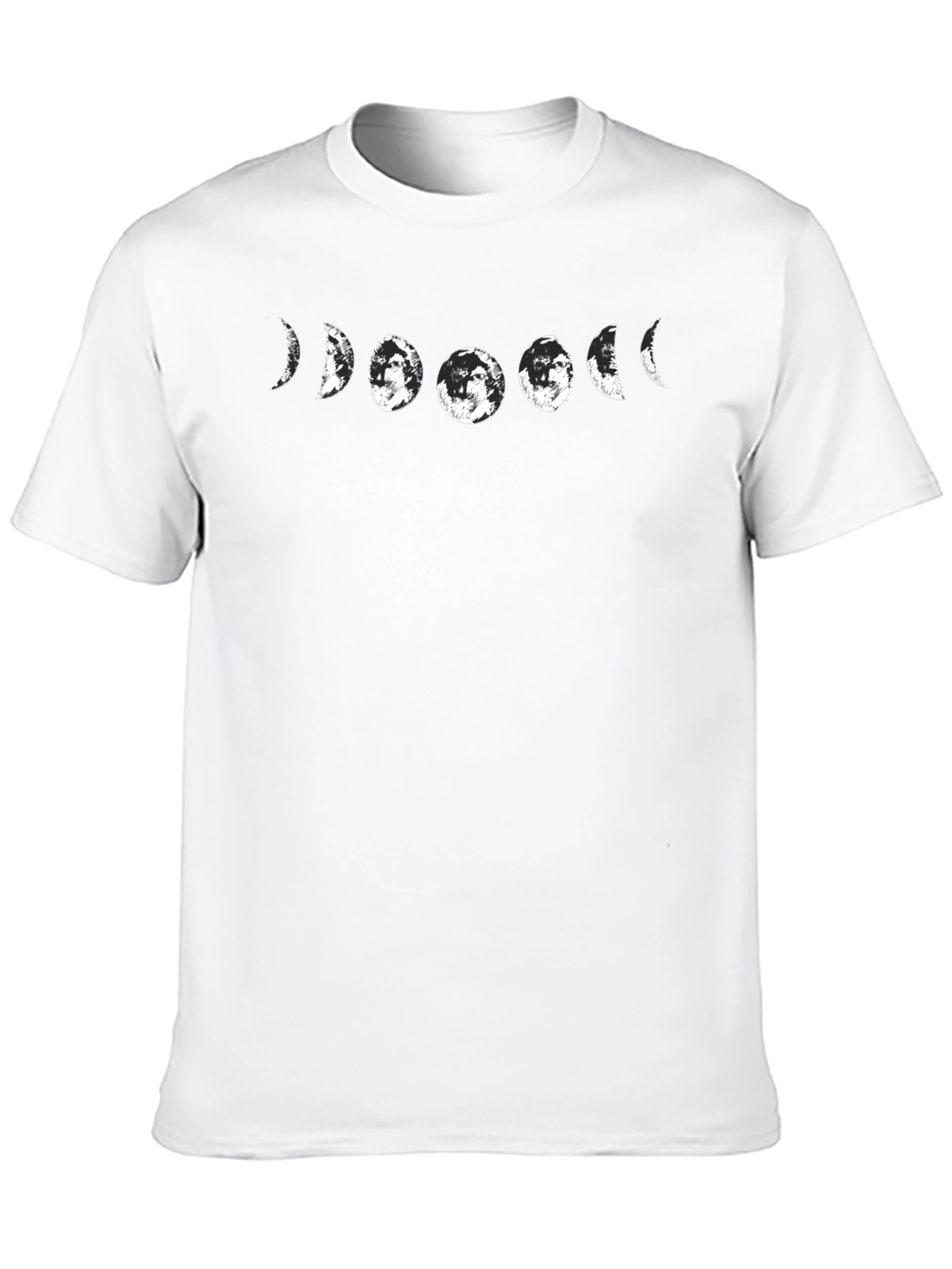 Lunar Phases Graphic Tee - Black Cotton