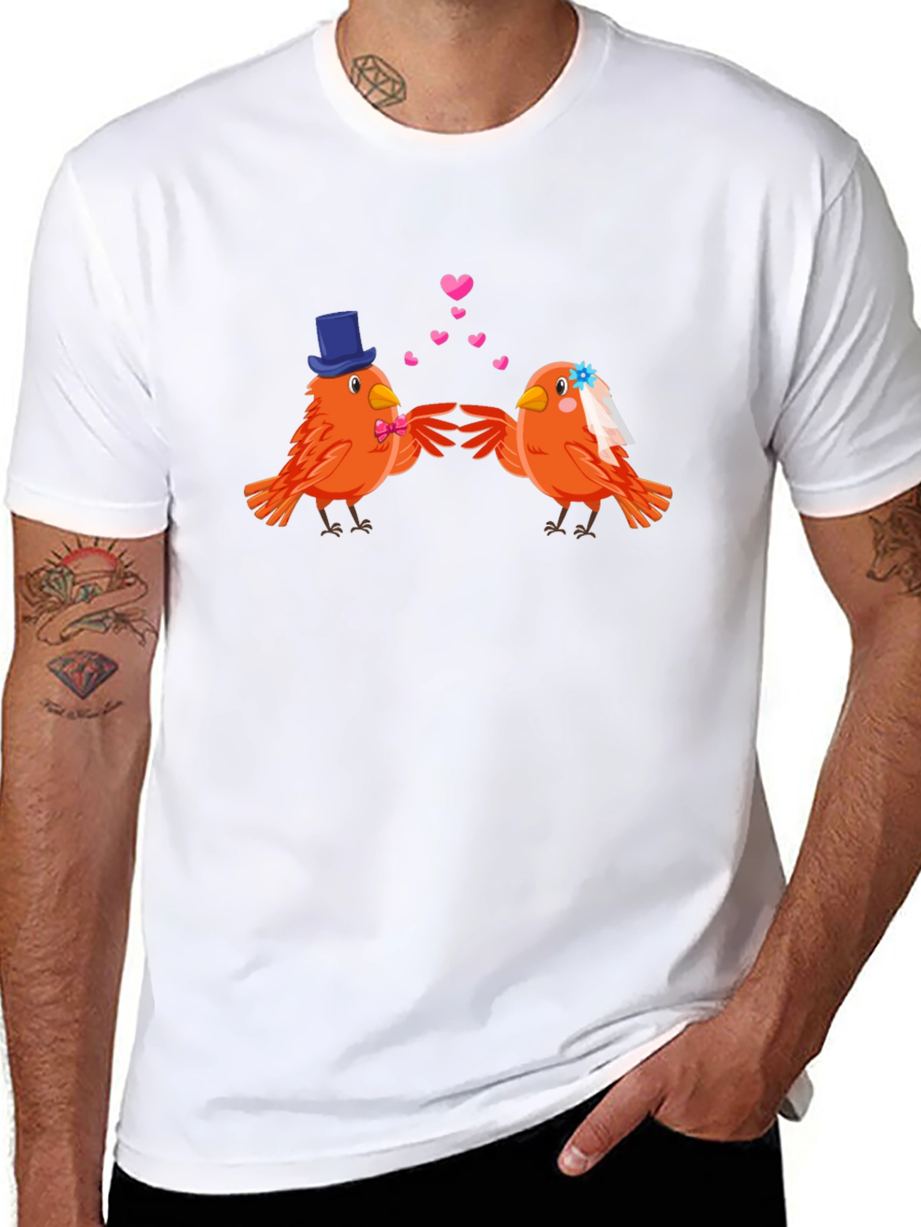 Love Birds Wedding T-Shirt - Cute Couple Tee