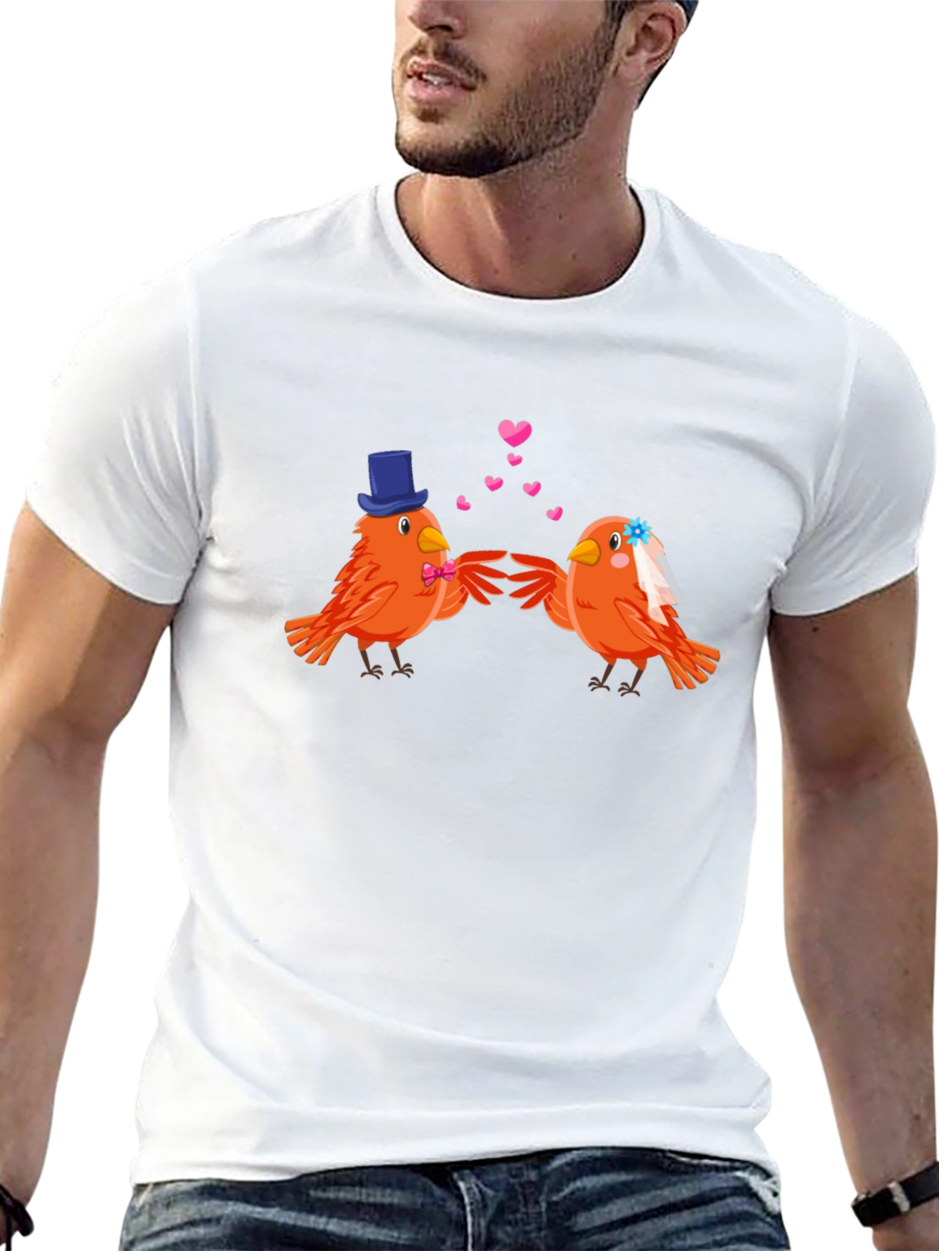 Love Birds Wedding T-Shirt - Cute Couple Tee