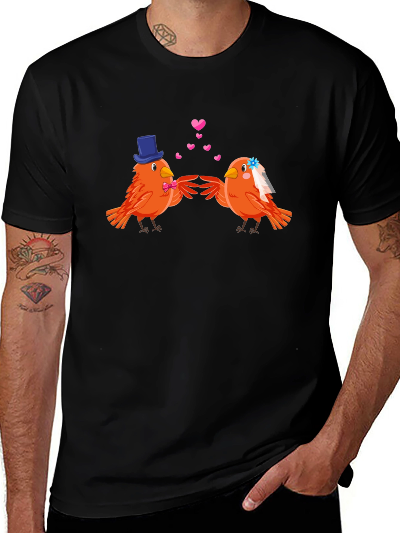 Love Birds Wedding T-Shirt - Cute Couple Tee