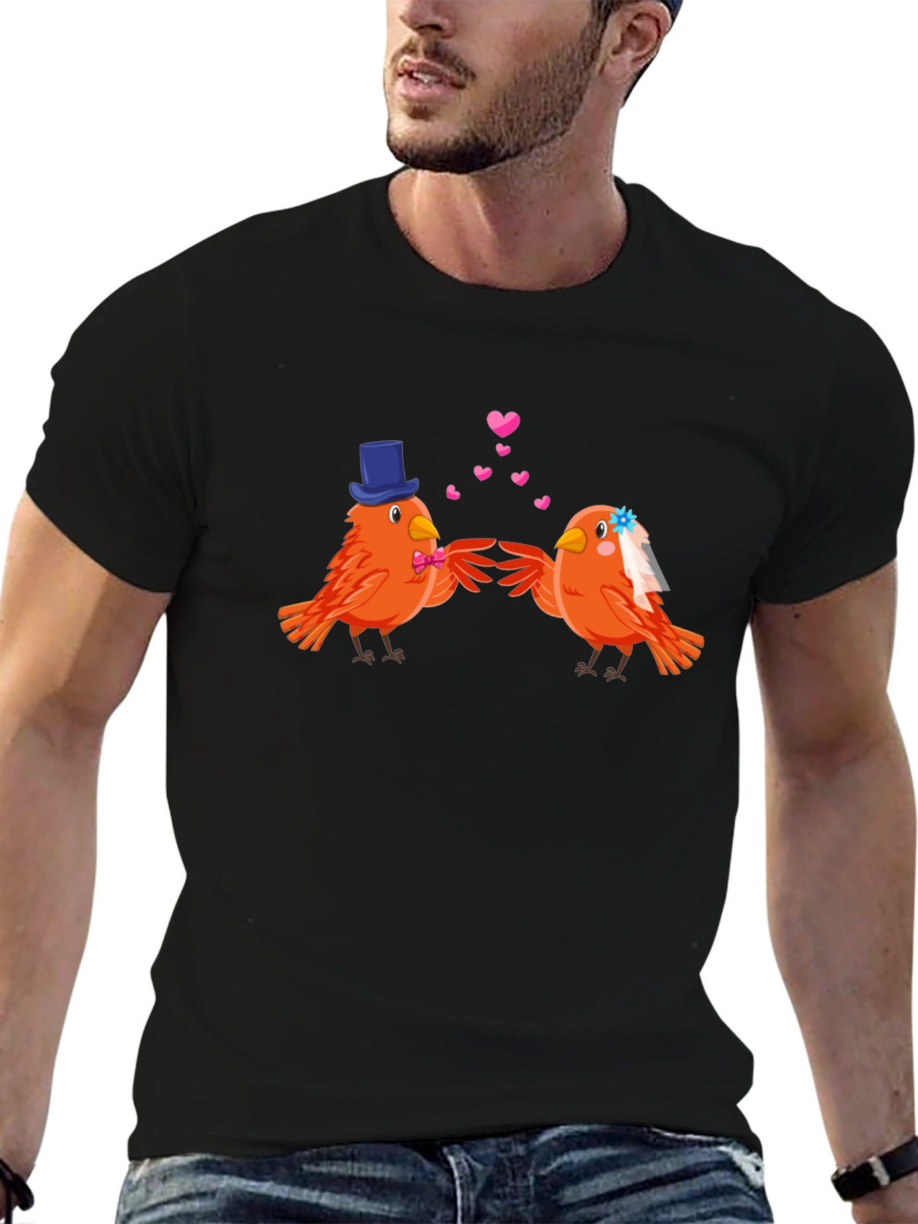 Love Birds Wedding T-Shirt - Cute Couple Tee