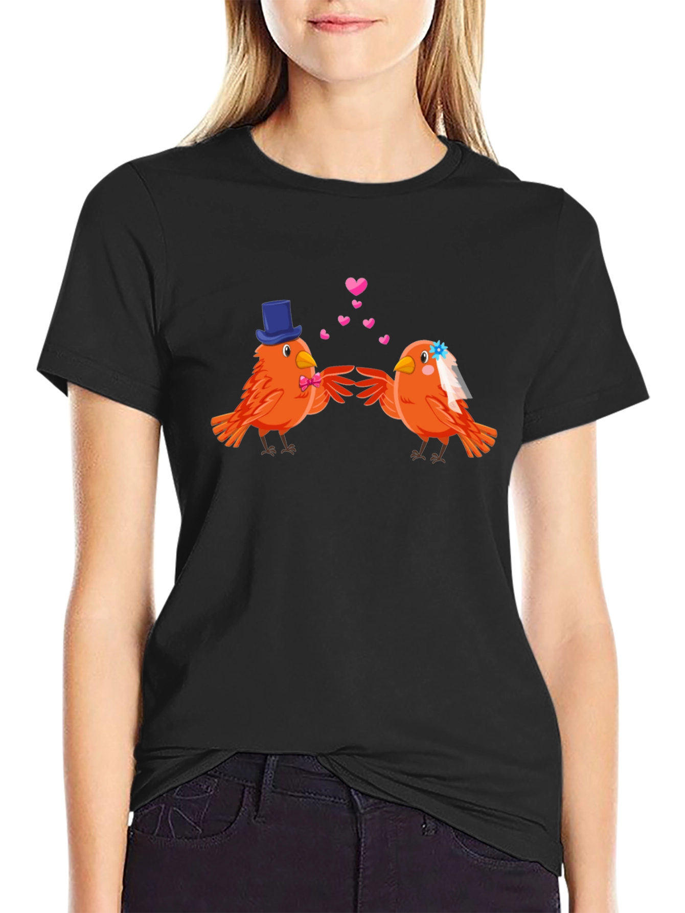 Love Birds Wedding T-Shirt - Cute Couple Tee
