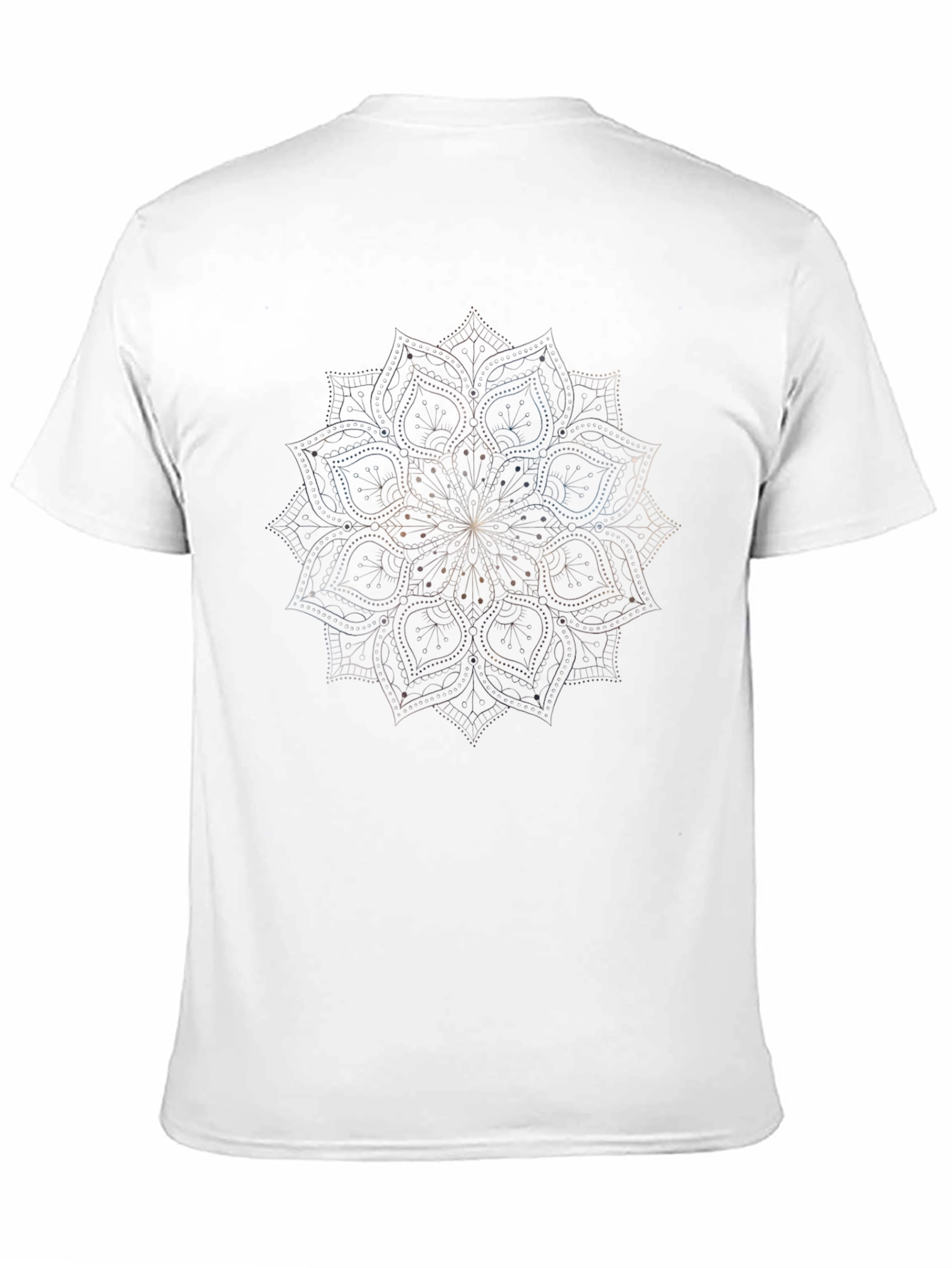 Elegant Mandala Print Black T-Shirt