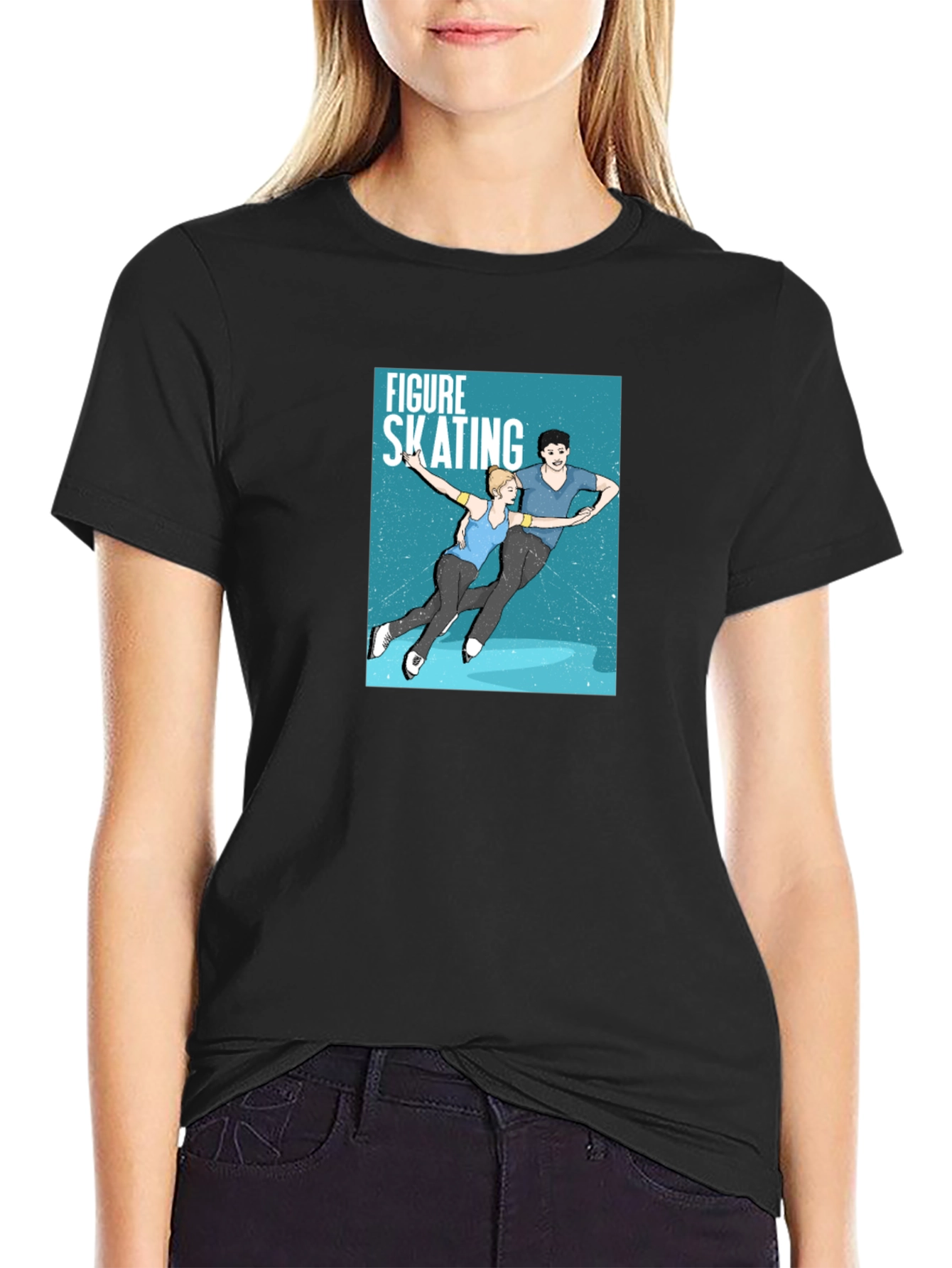 Figure Skating Graphic Tee - Black Unisex T-Shirt