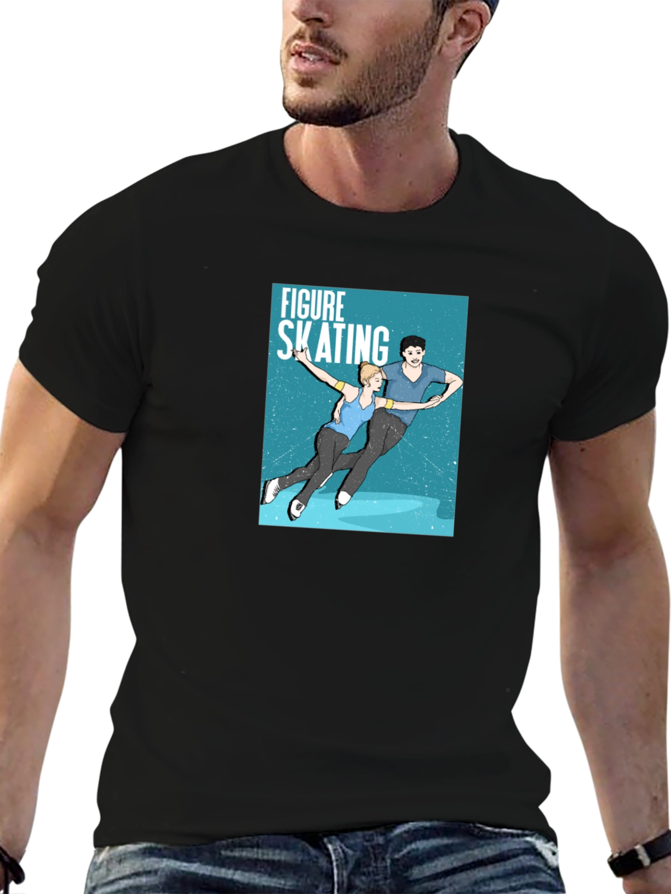 Figure Skating Graphic Tee - Black Unisex T-Shirt