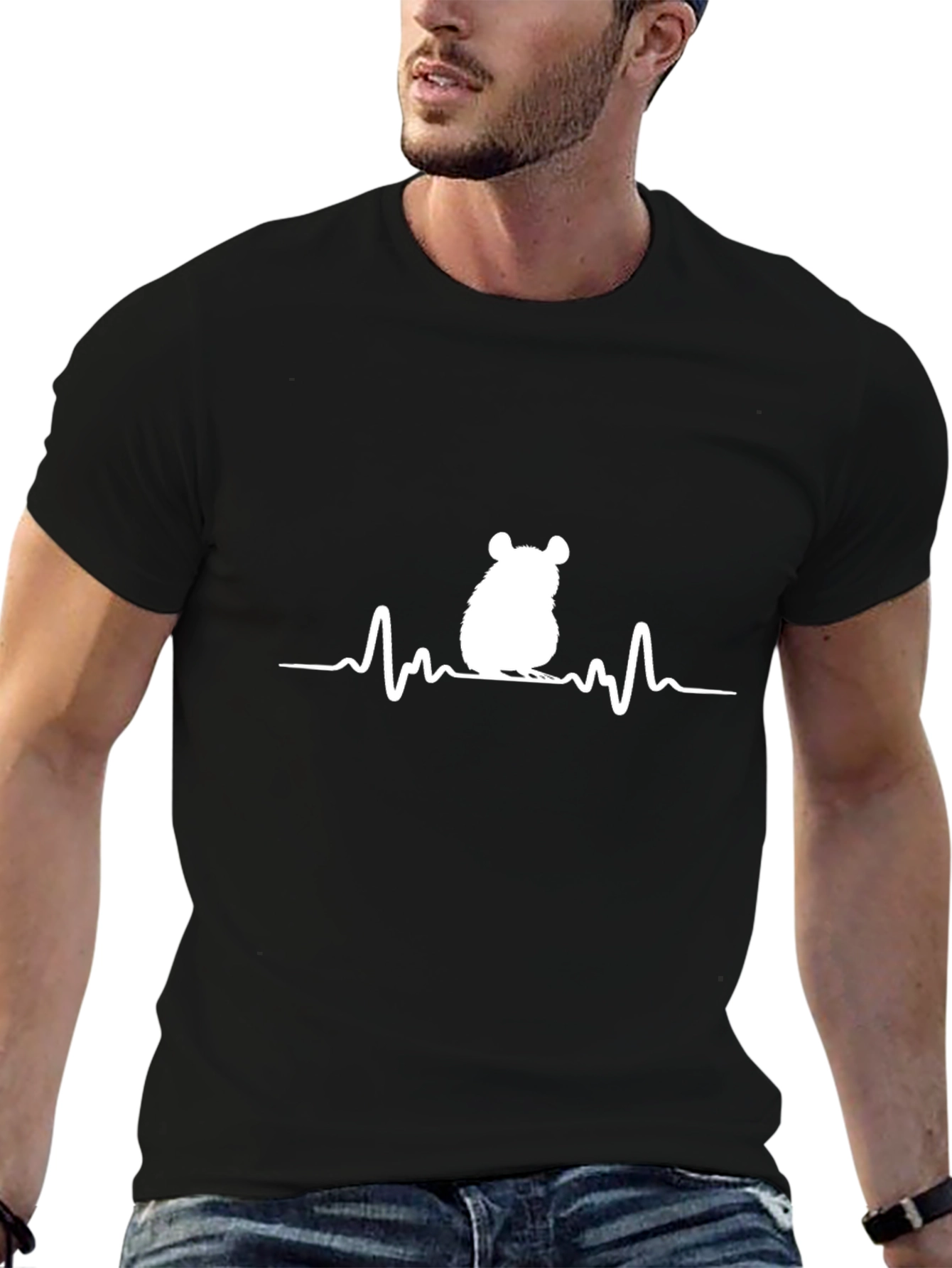 Chinchilla Heartbeat Graphic Tee - Black