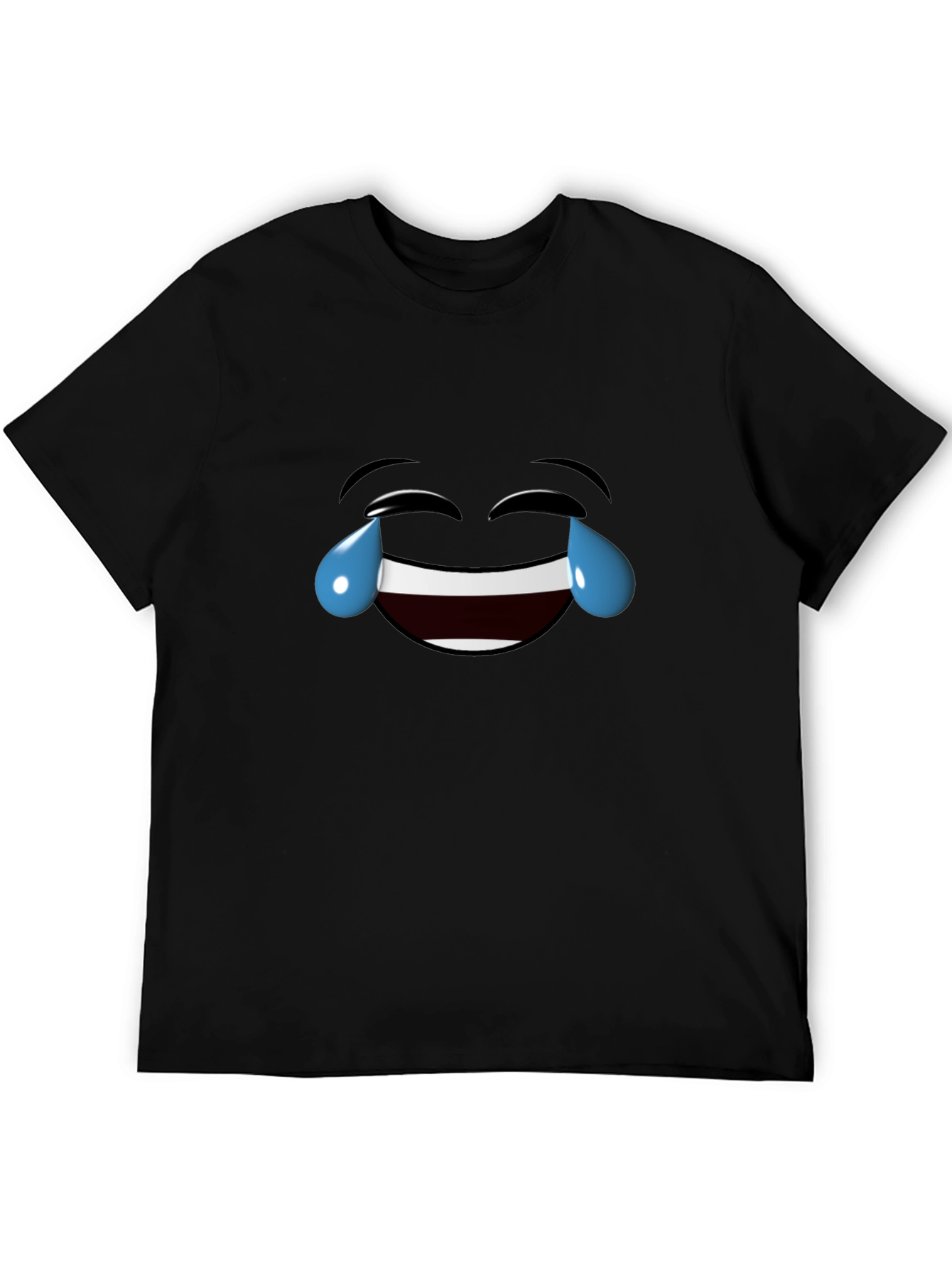 Laughing Emoji Black Cotton T-Shirt