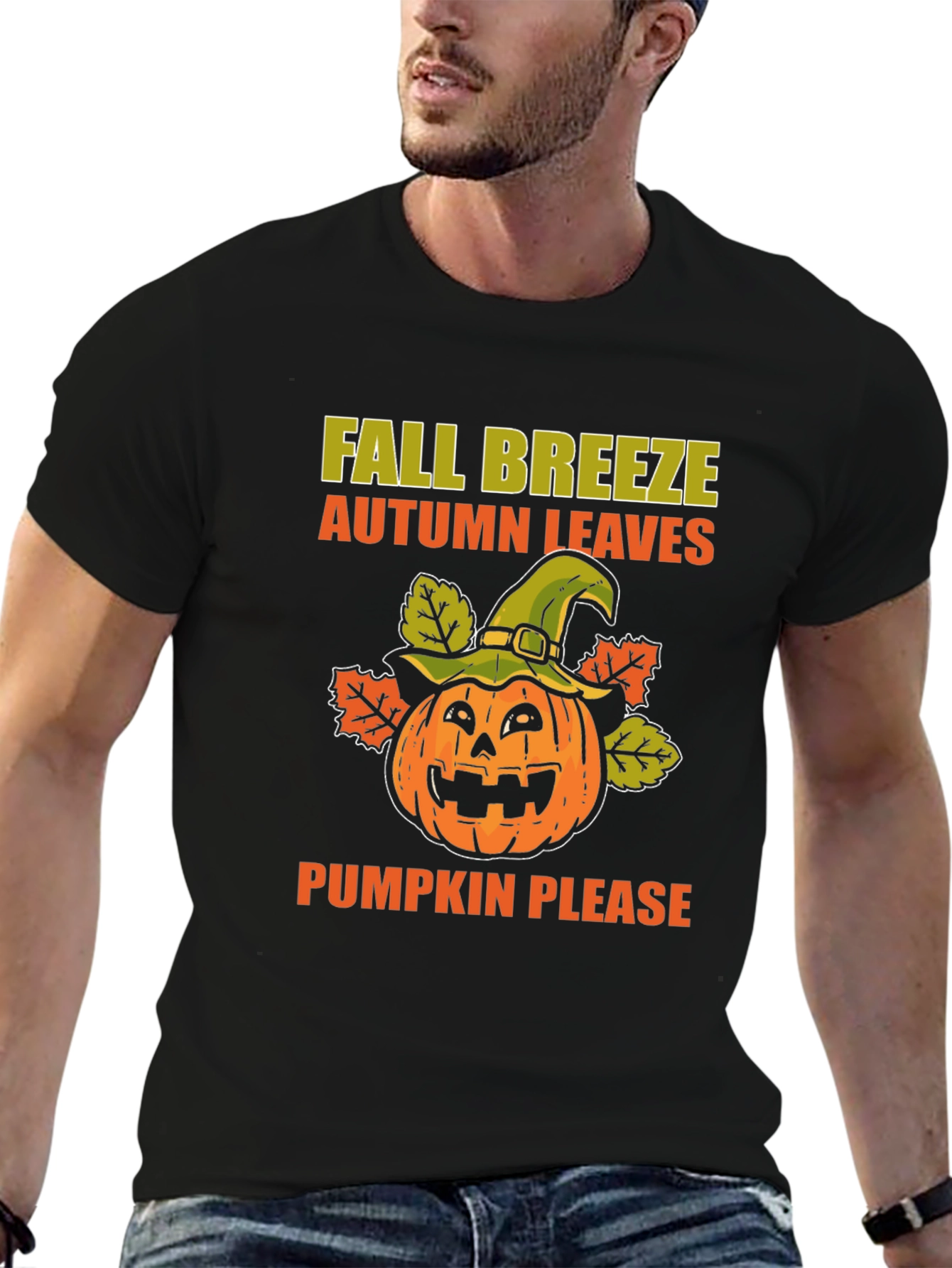 Fall Breeze Pumpkin Leaves T-Shirt