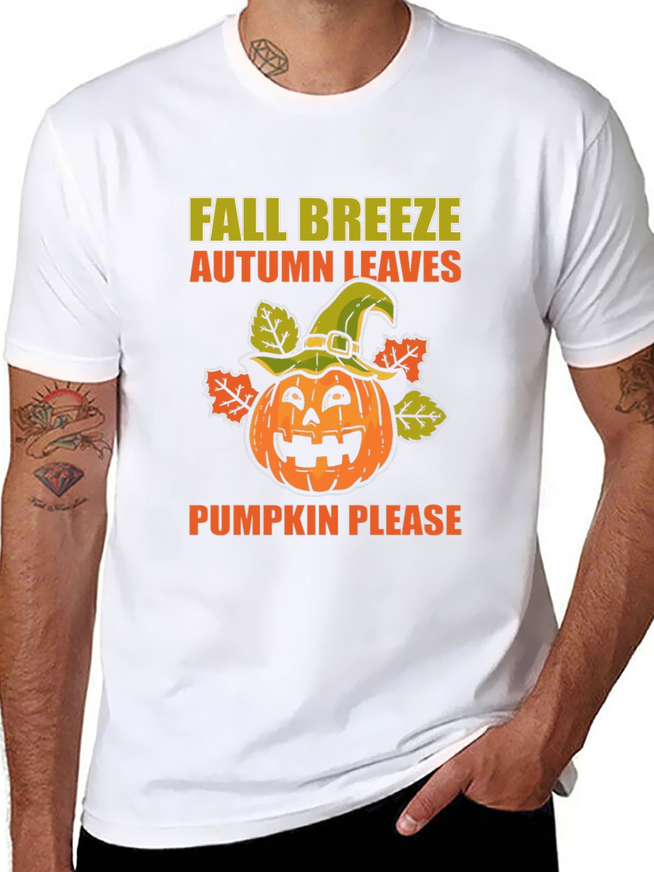 Fall Breeze Pumpkin Leaves T-Shirt