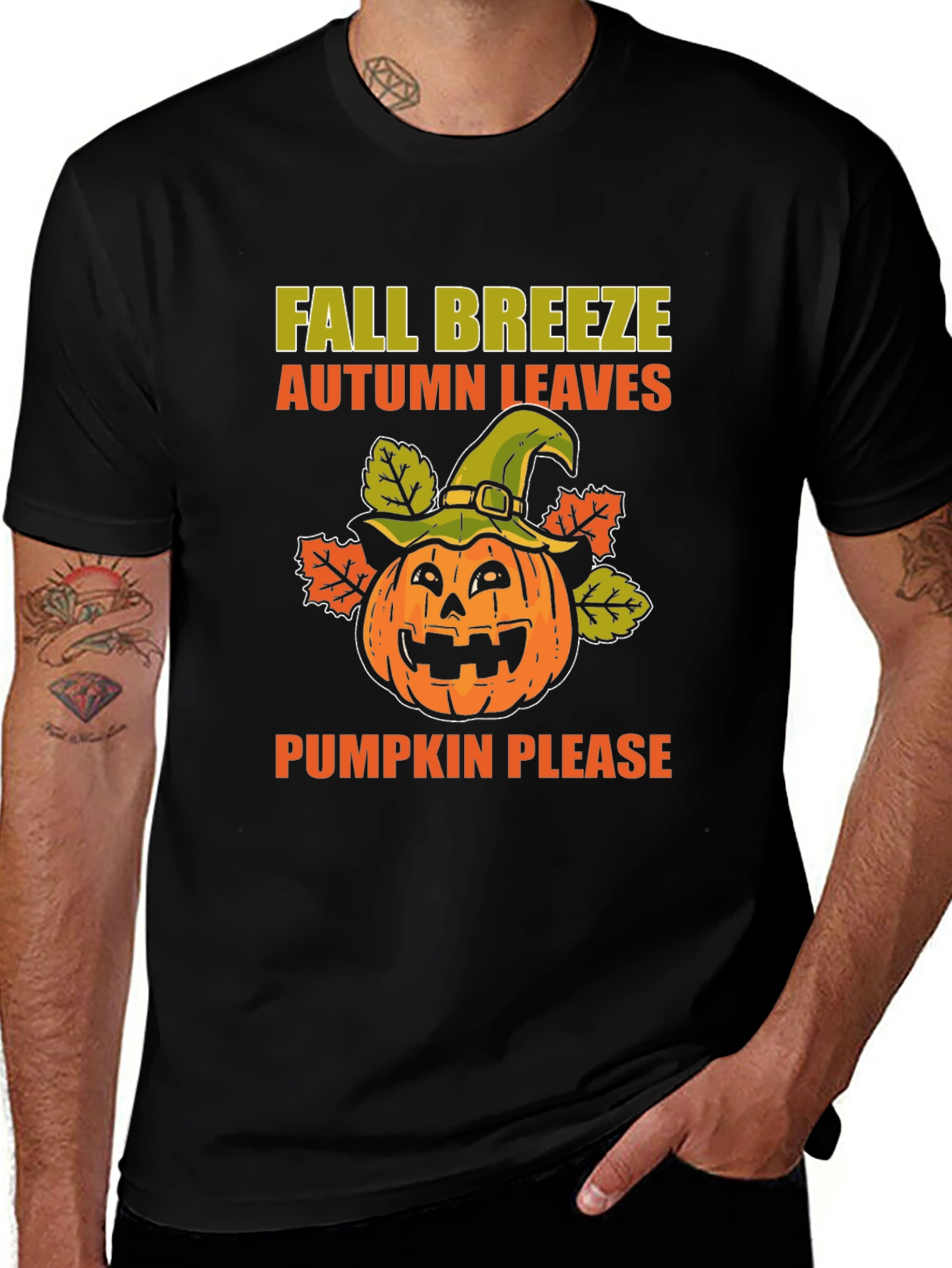 Fall Breeze Pumpkin Leaves T-Shirt