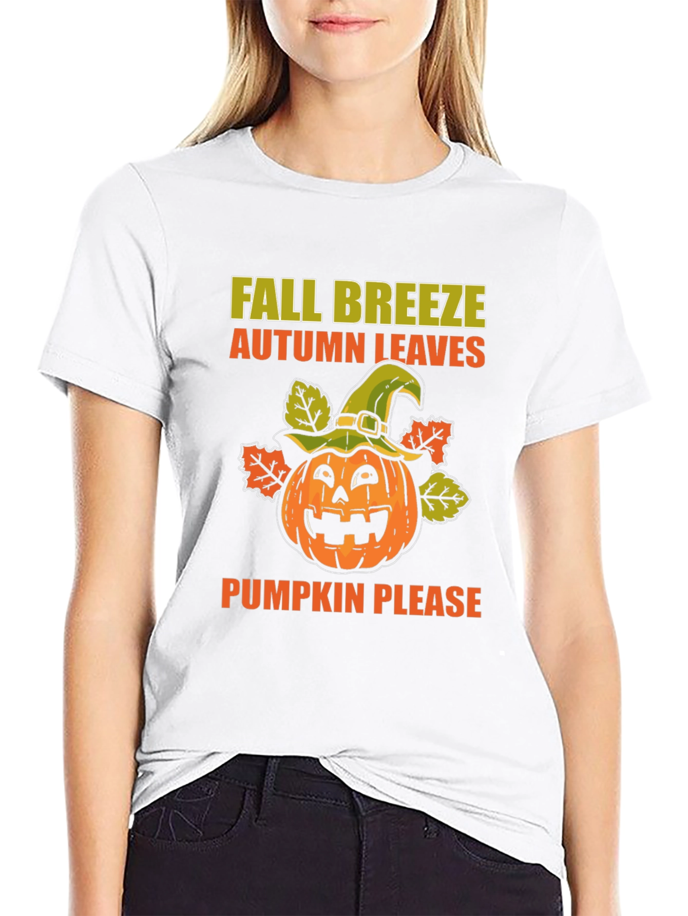 Fall Breeze Pumpkin Leaves T-Shirt