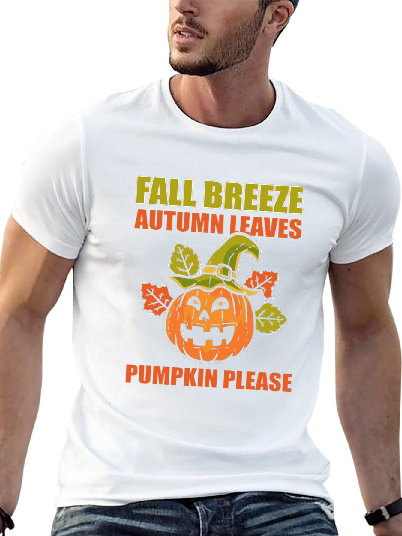 Fall Breeze Pumpkin Leaves T-Shirt