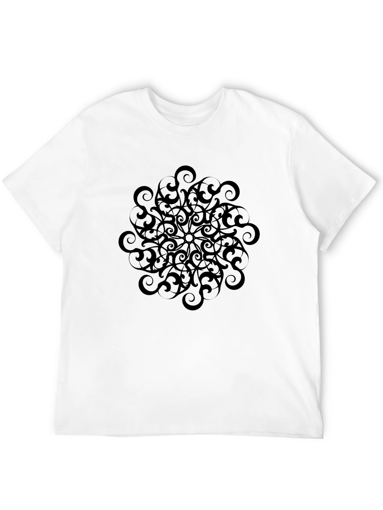 Abstract Mandala Graphic Black T-Shirt