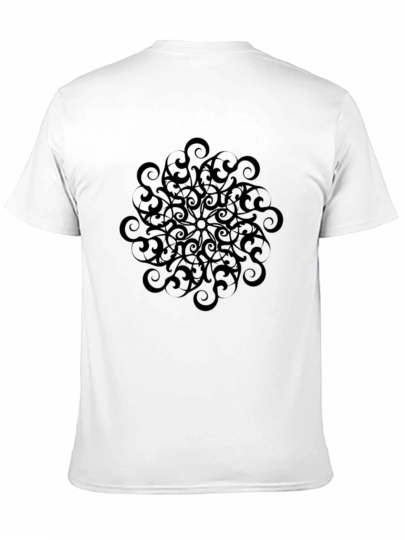 Abstract Mandala Graphic Black T-Shirt