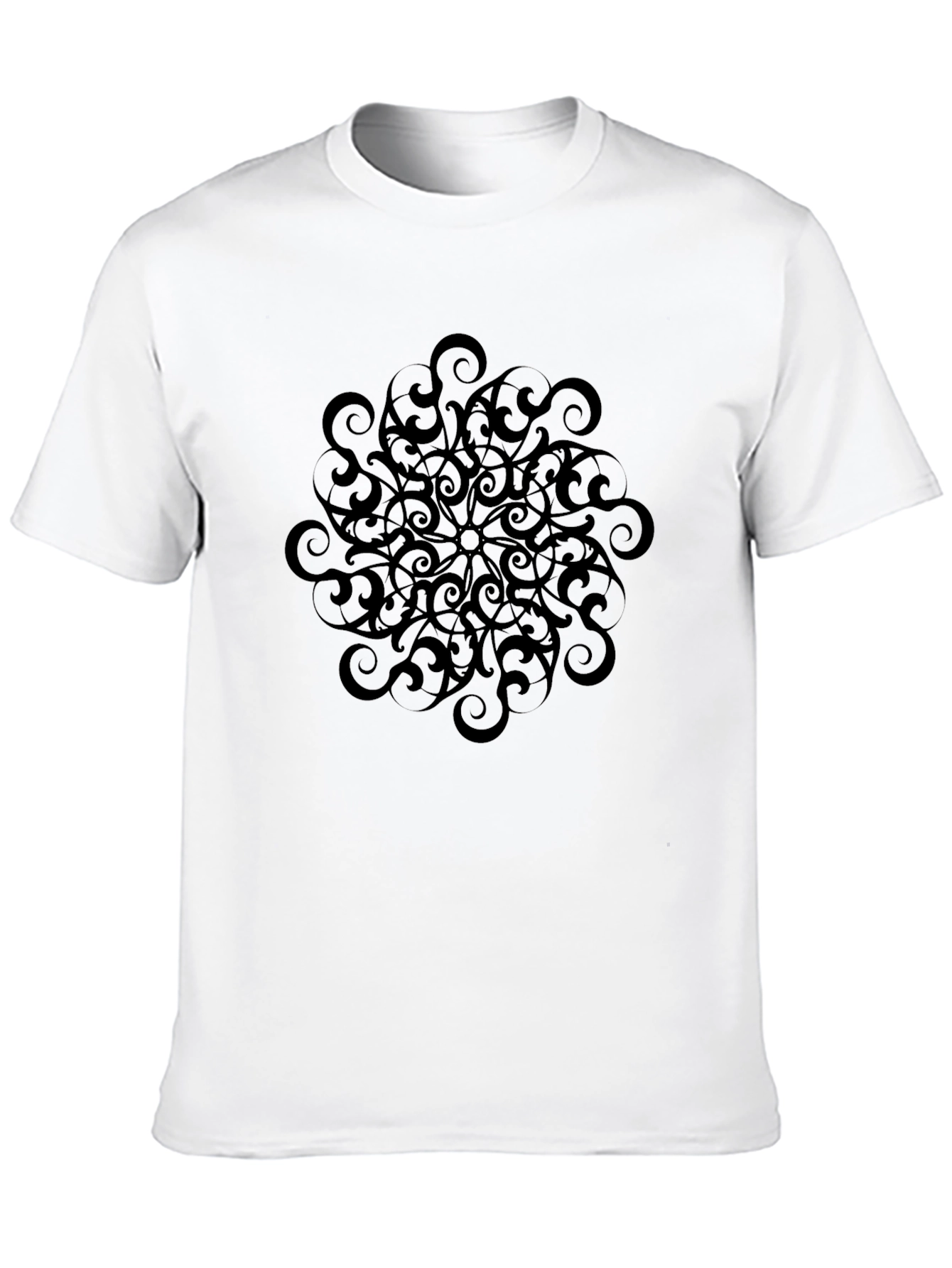 Abstract Mandala Graphic Black T-Shirt