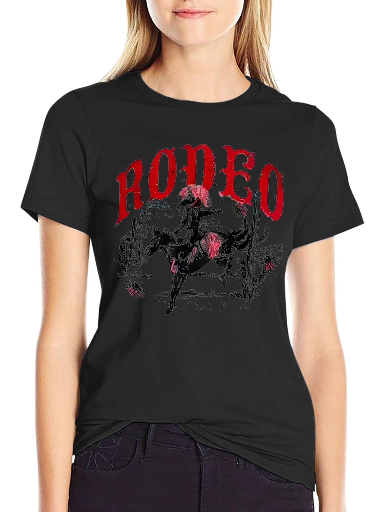 Rodeo Graphic Print T-Shirt - Western Style
