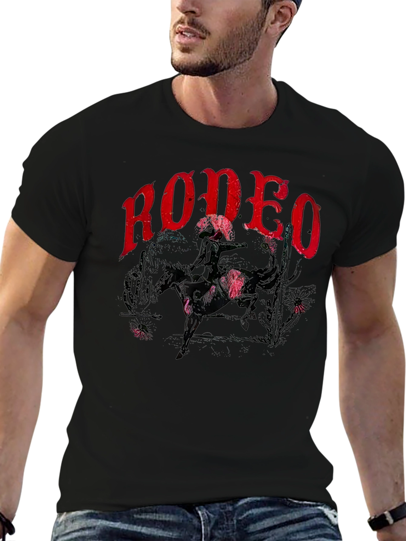 Rodeo Graphic Print T-Shirt - Western Style