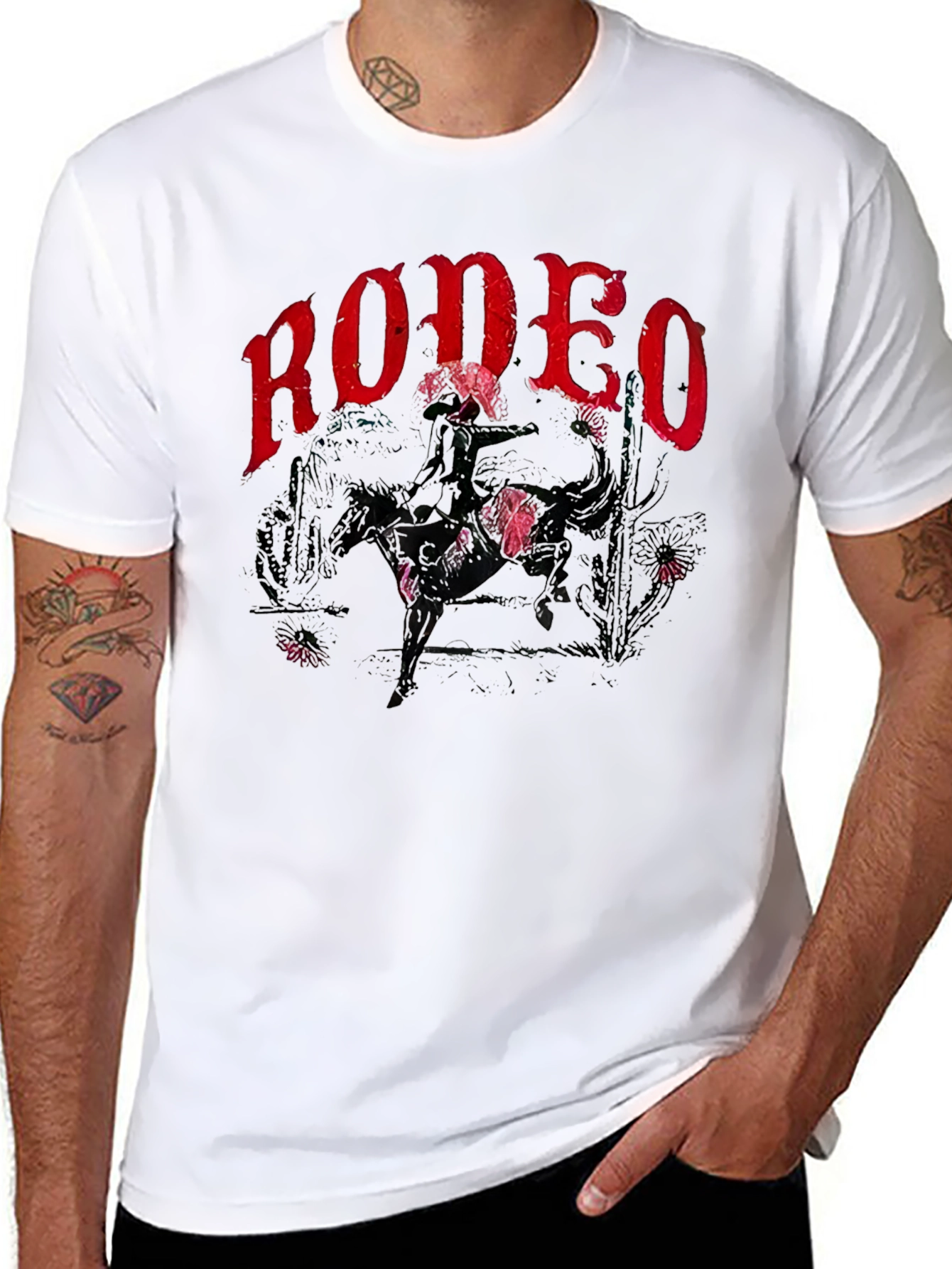 Rodeo Graphic Print T-Shirt - Western Style