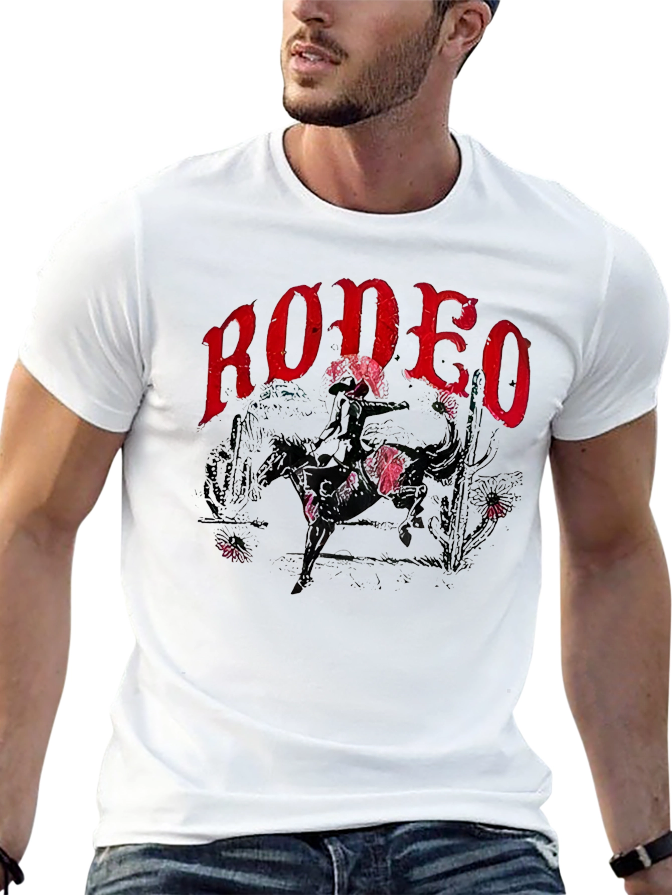 Rodeo Graphic Print T-Shirt - Western Style