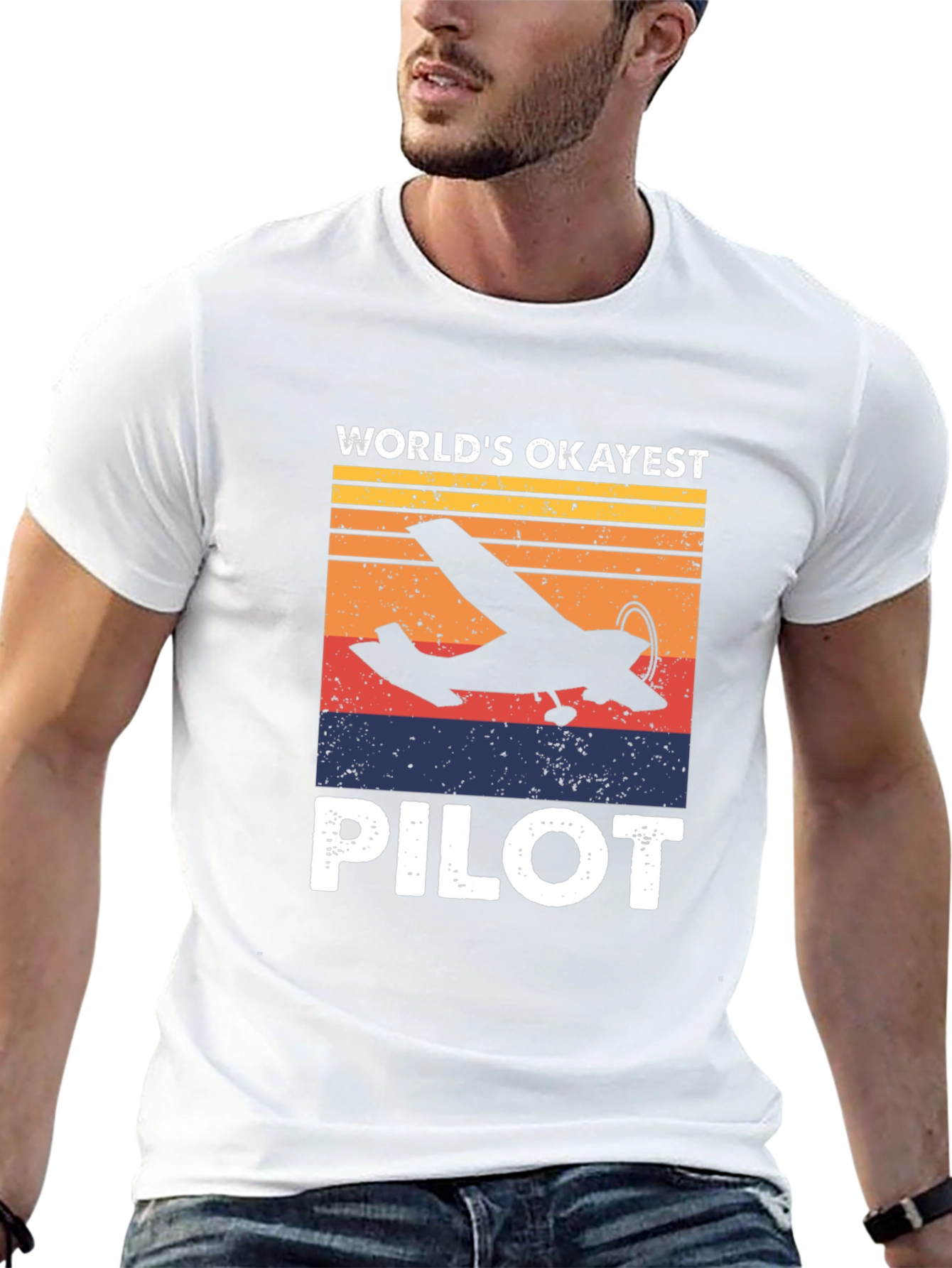 Worlds Okayest Pilot T-Shirt - Aviation Gift