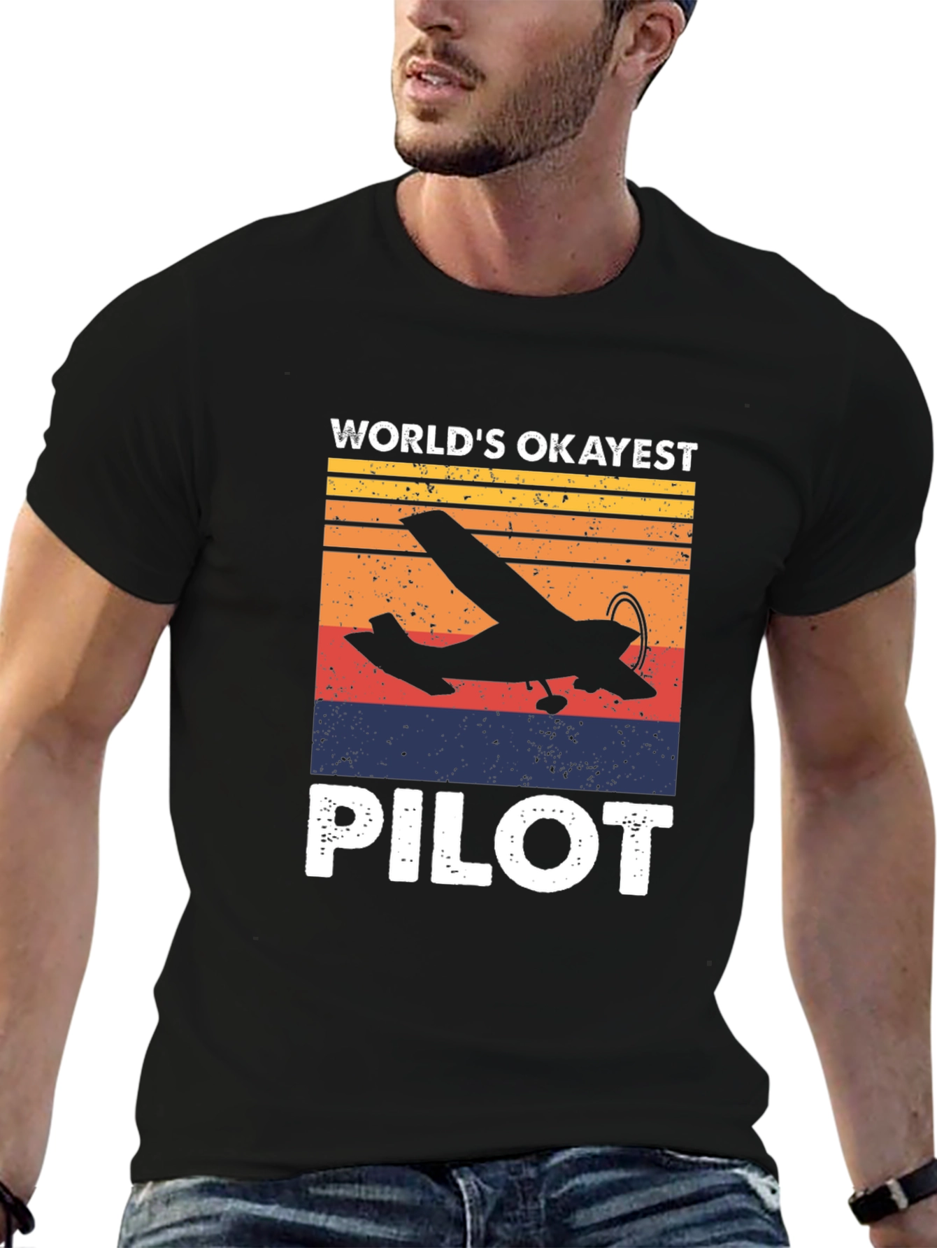 Worlds Okayest Pilot T-Shirt - Aviation Gift