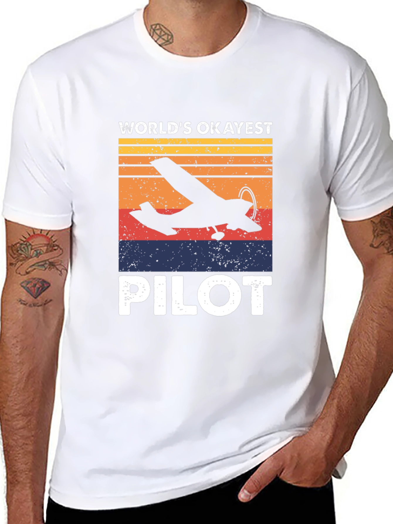 Worlds Okayest Pilot T-Shirt - Aviation Gift