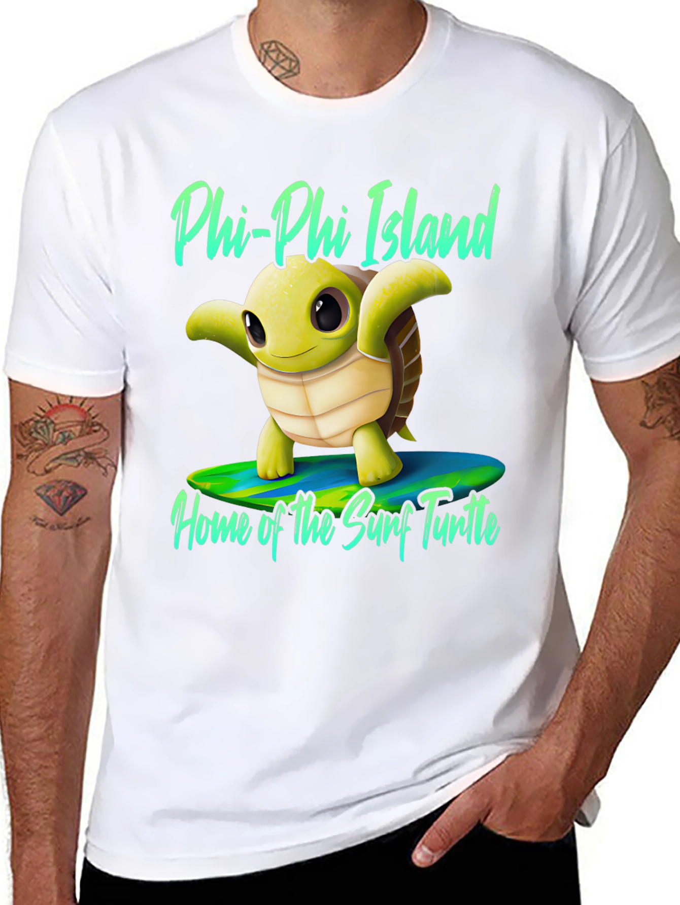 Phi Phi Island Surf Turtle Graphic Tee